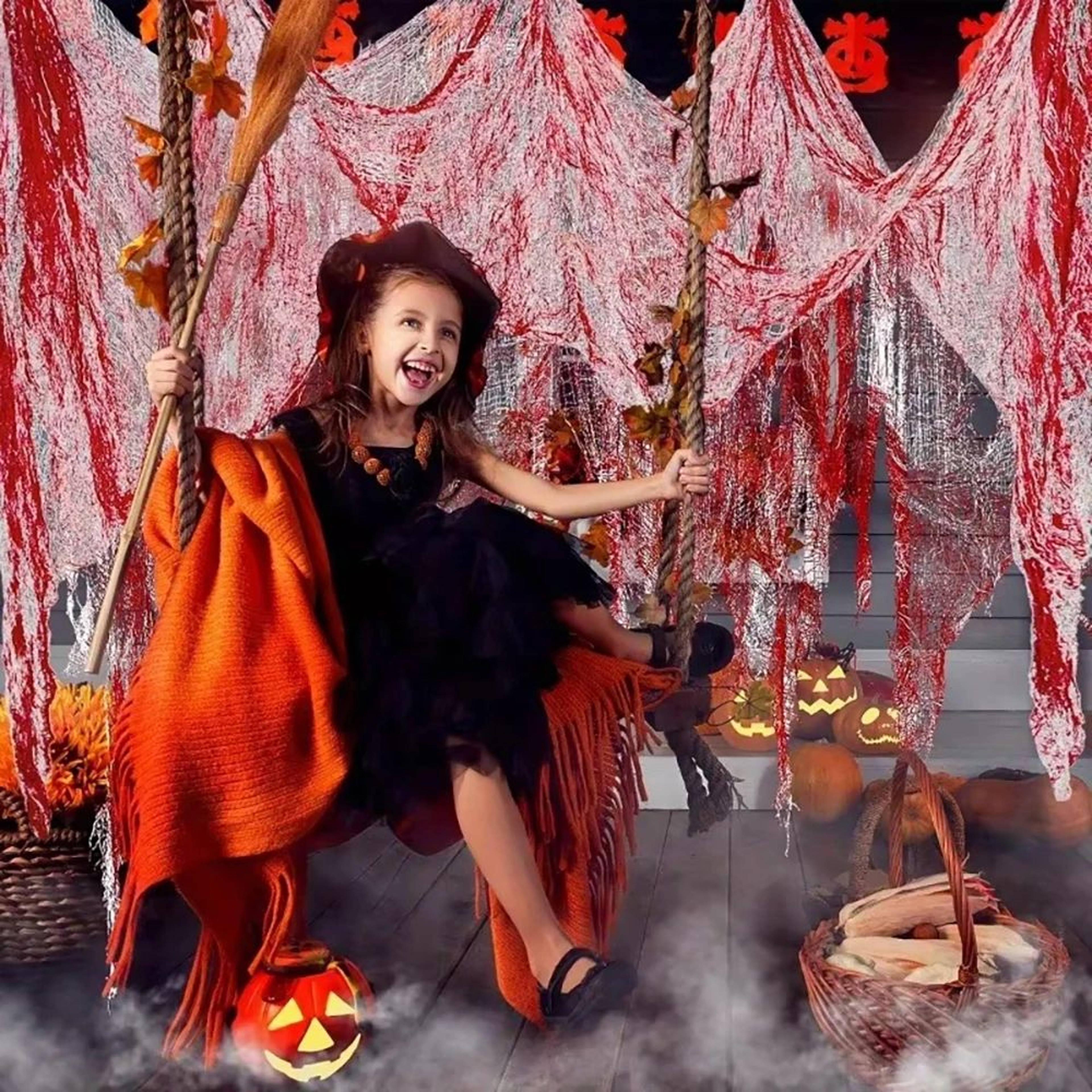 Halloween Bloody Gauze Horror Door Curtain Decoration 2