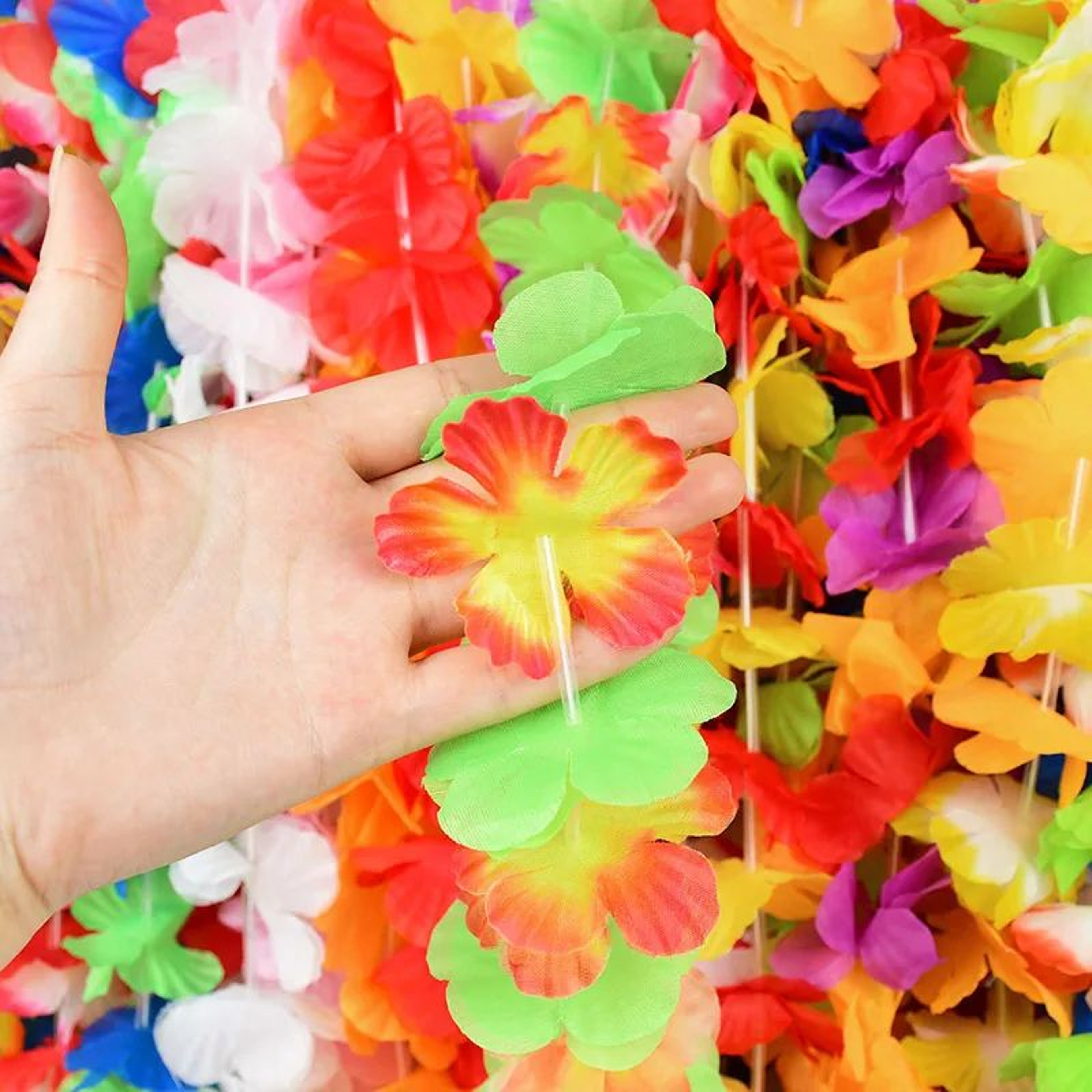 Hawaiian Flower Lei Garland Necklace Party Decoration Set 5