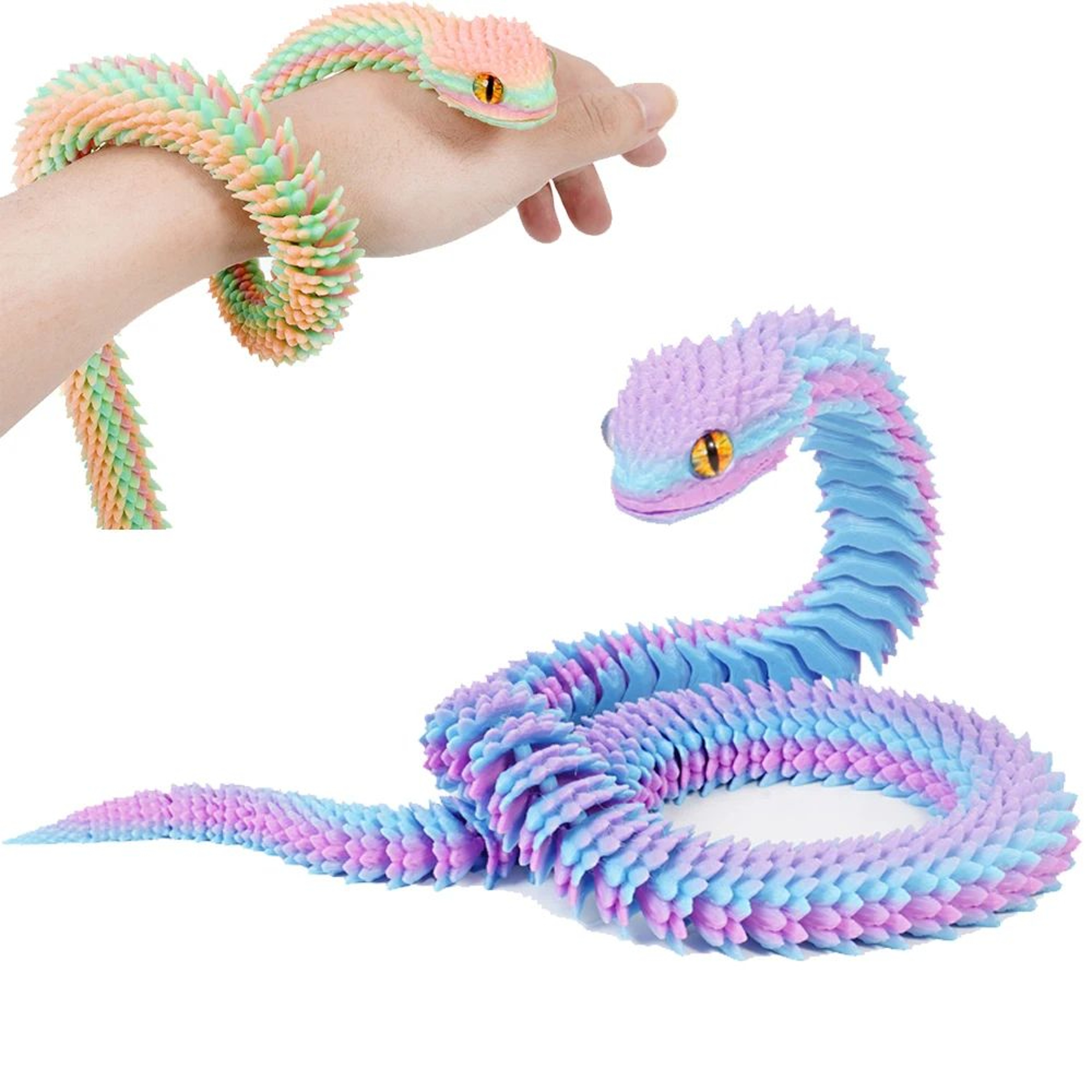 3D Printed Luminous Articulated Snake Desk Decor 0