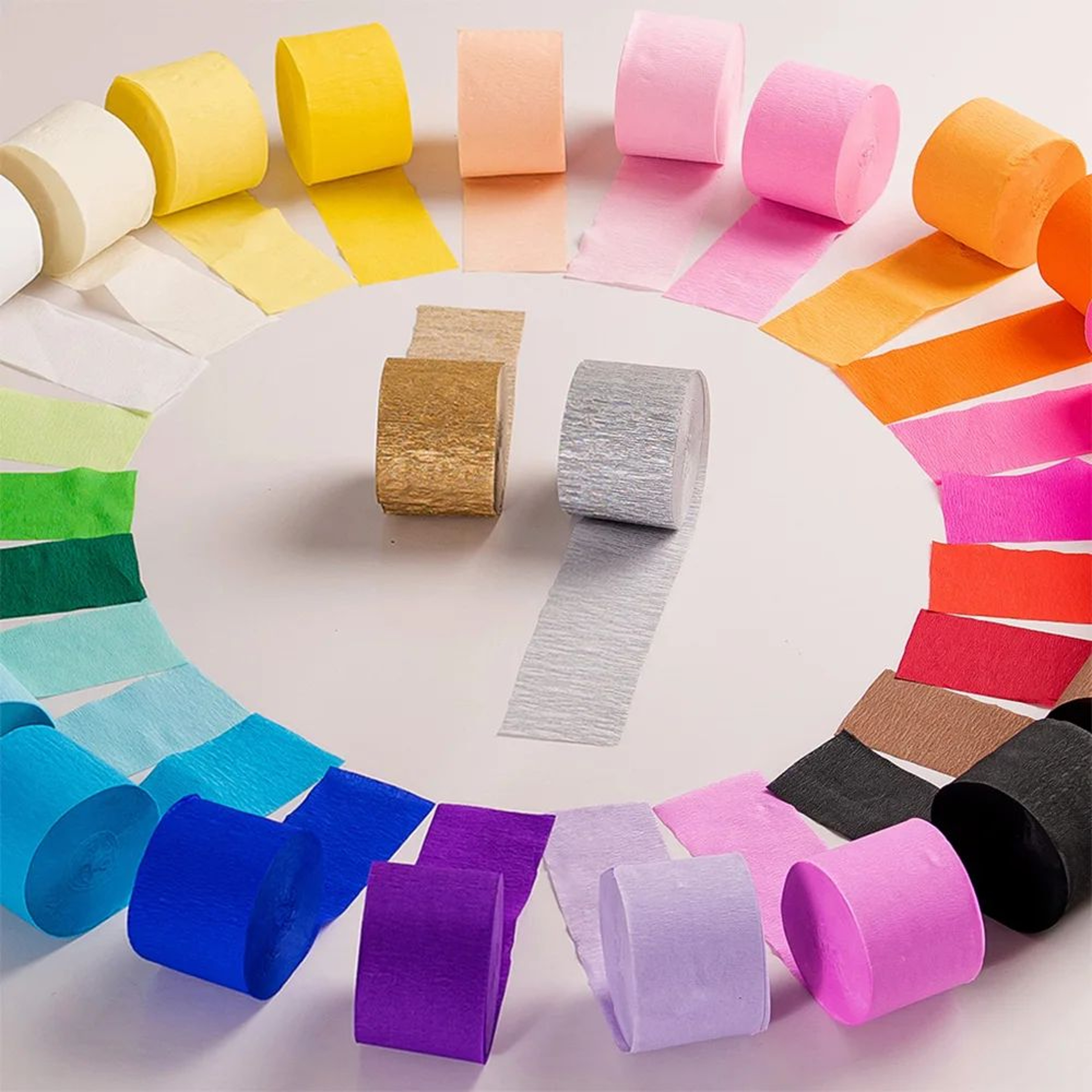 Colorful Rainbow Crepe Paper Party Streamers 0