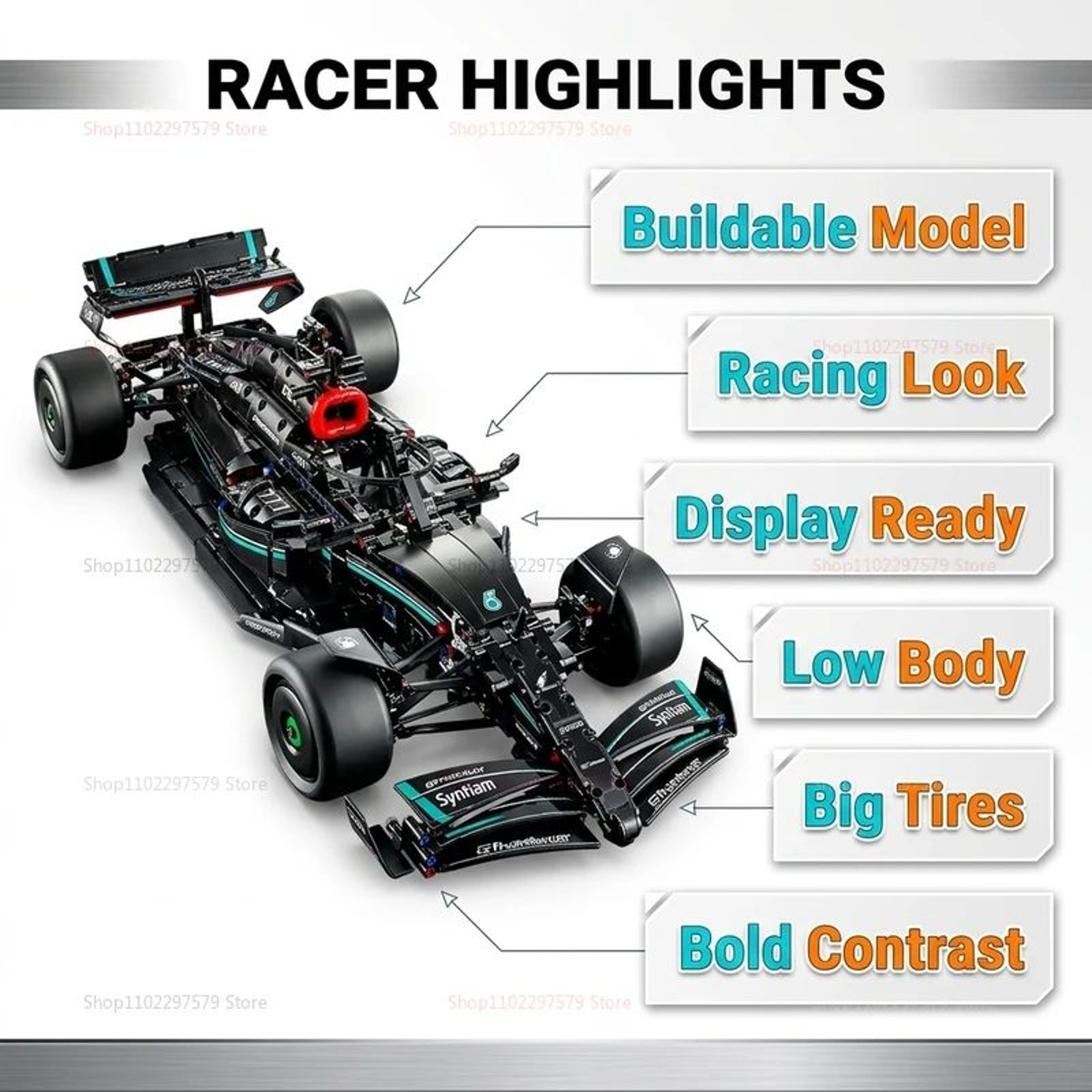 Technical Race Car Building Block Model Set 2