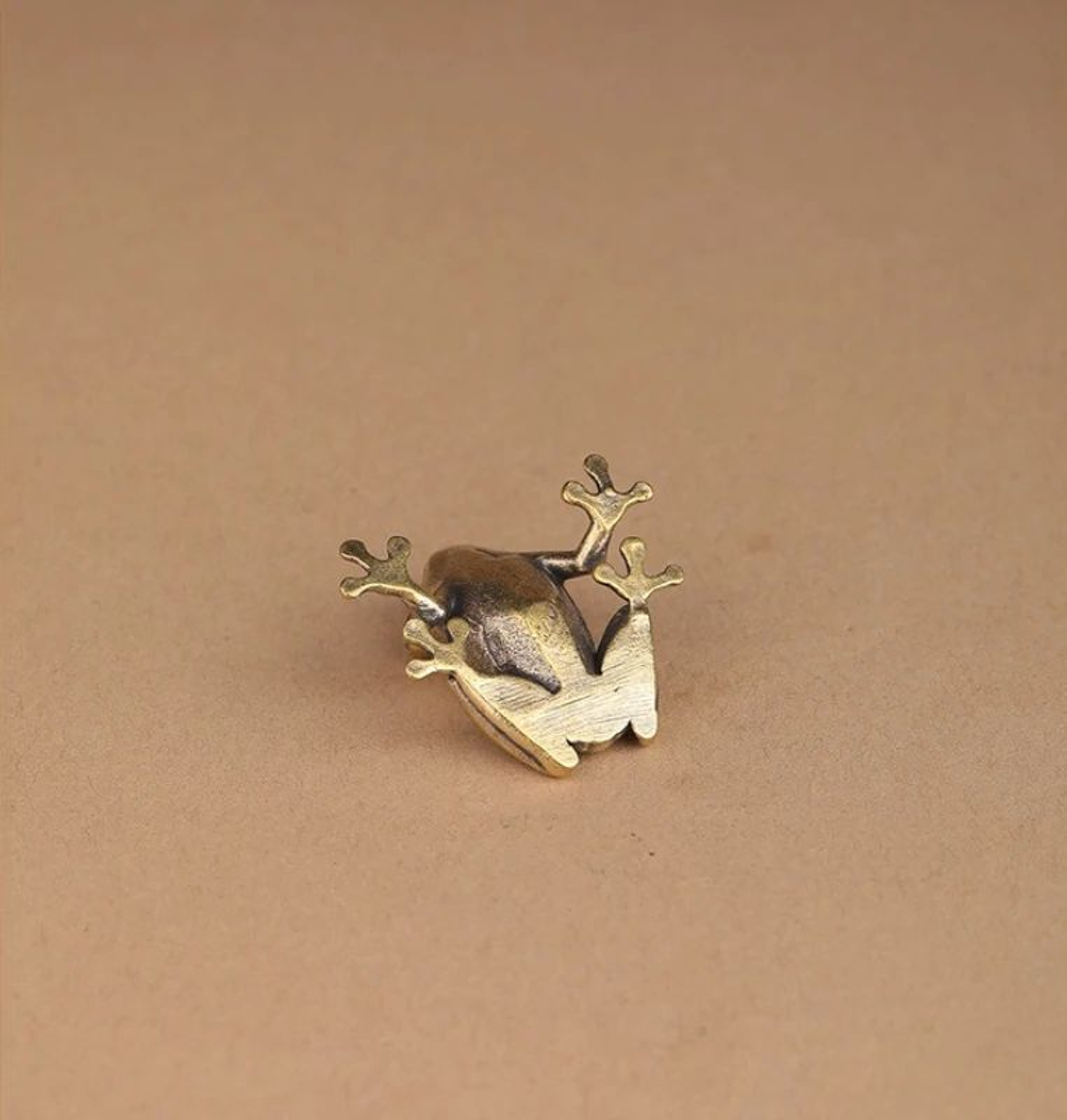 Retro Brass Mini Frog Decorative Figurine 4
