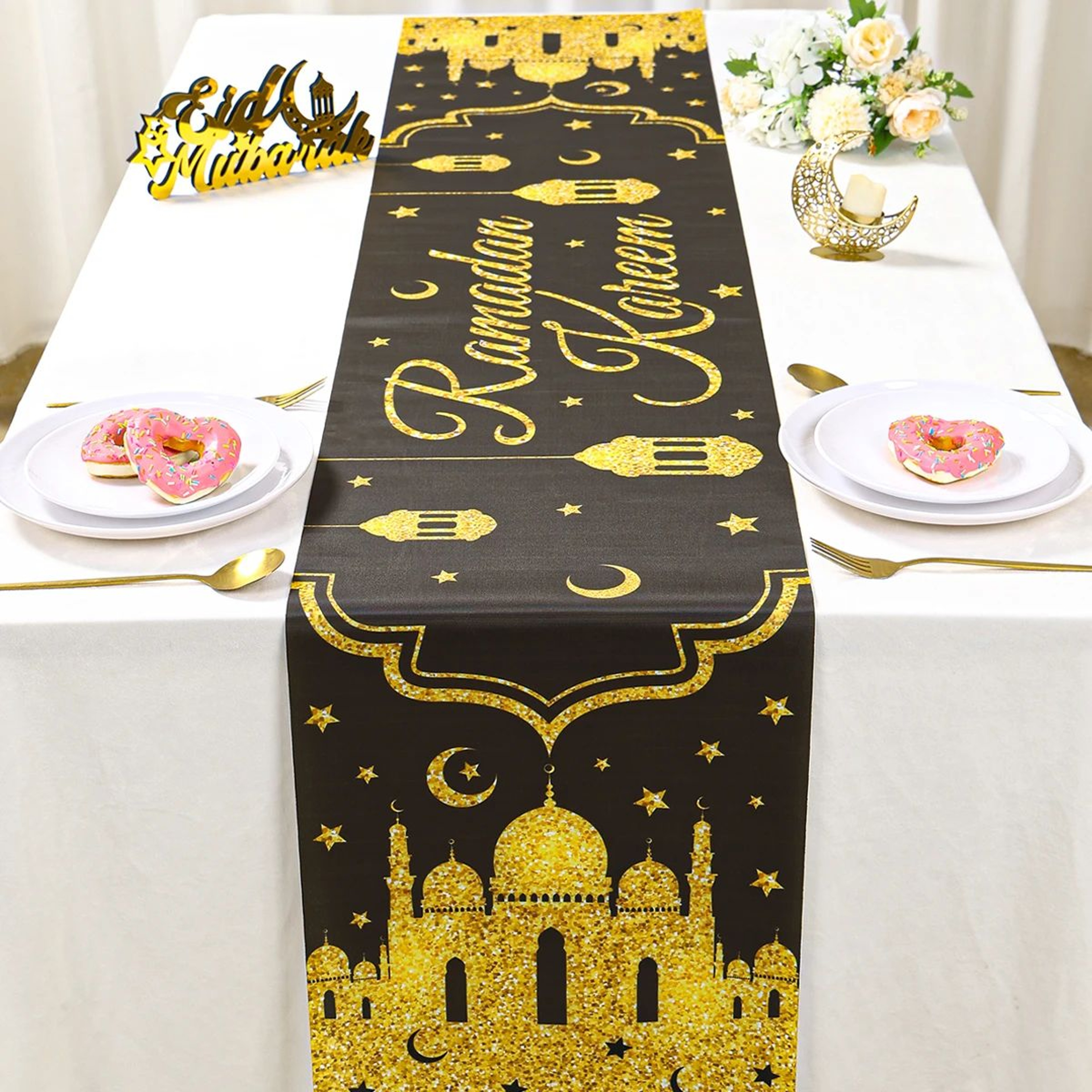 Eid Mubarak Ramadan Decorative Table Runner 4