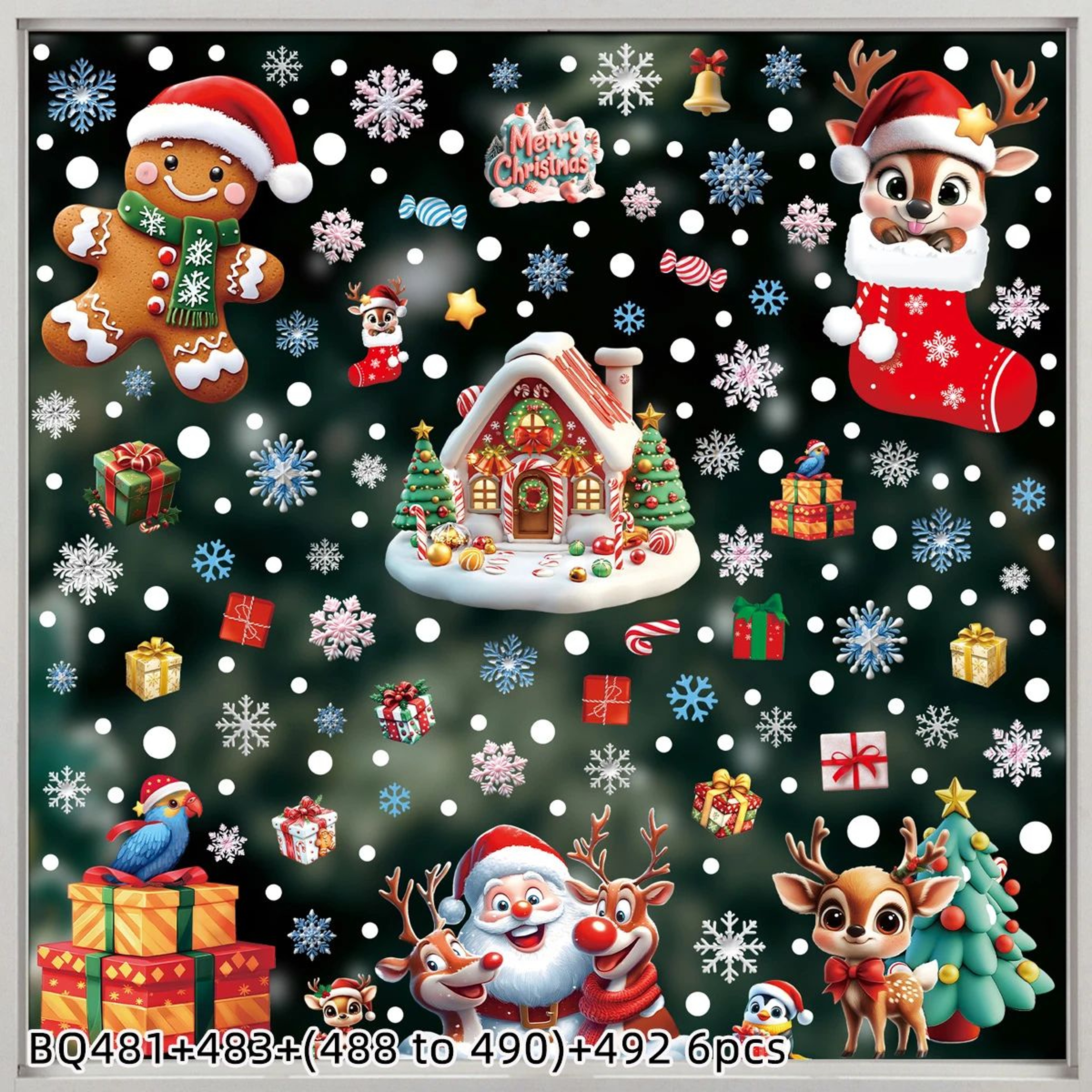 Christmas Holiday Static Window Clings 14