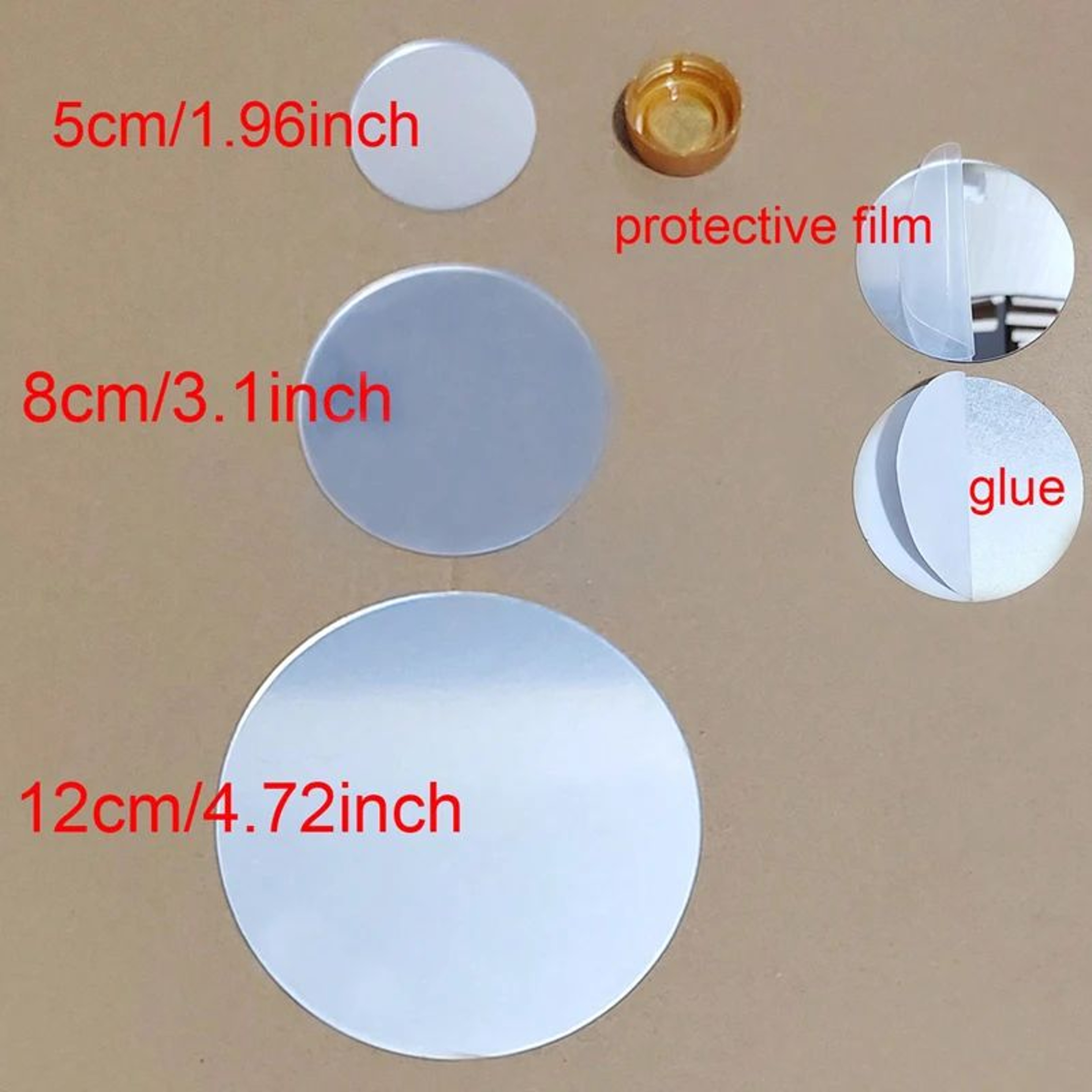Round Acrylic Mirror Wall Sticker Set 3