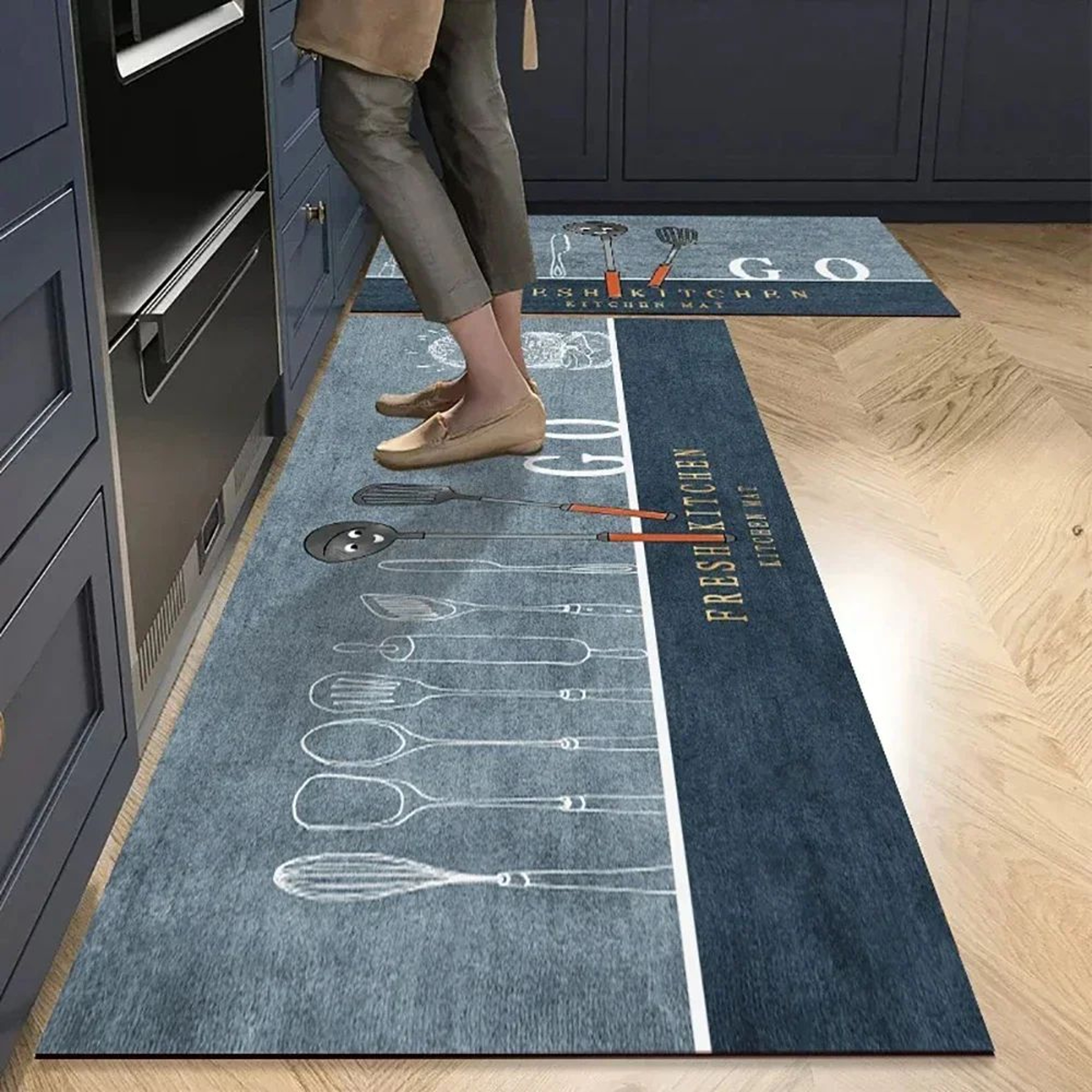 Absorbent Crystal Velvet Kitchen Runner Mat 2