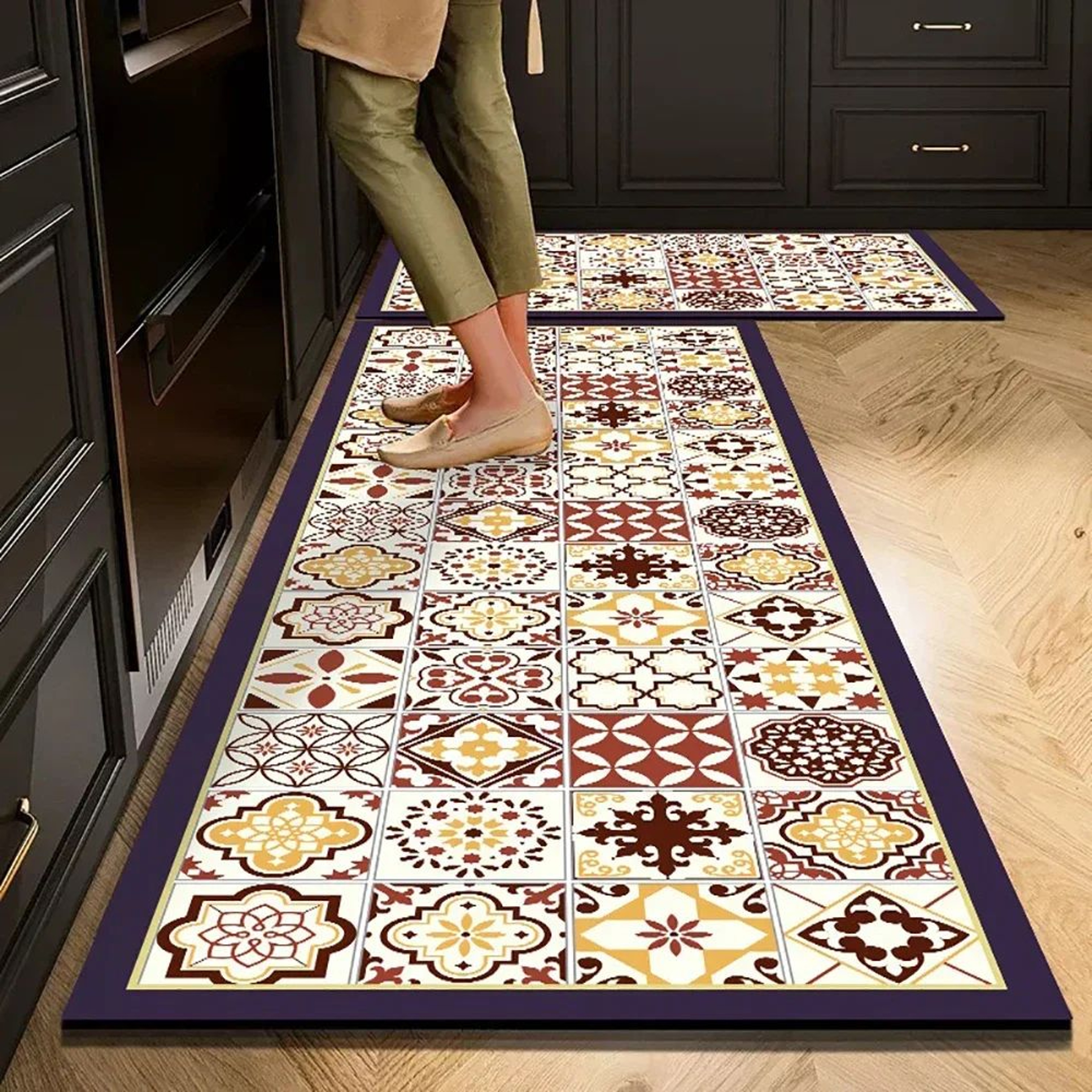 Absorbent Crystal Velvet Kitchen Runner Mat 20