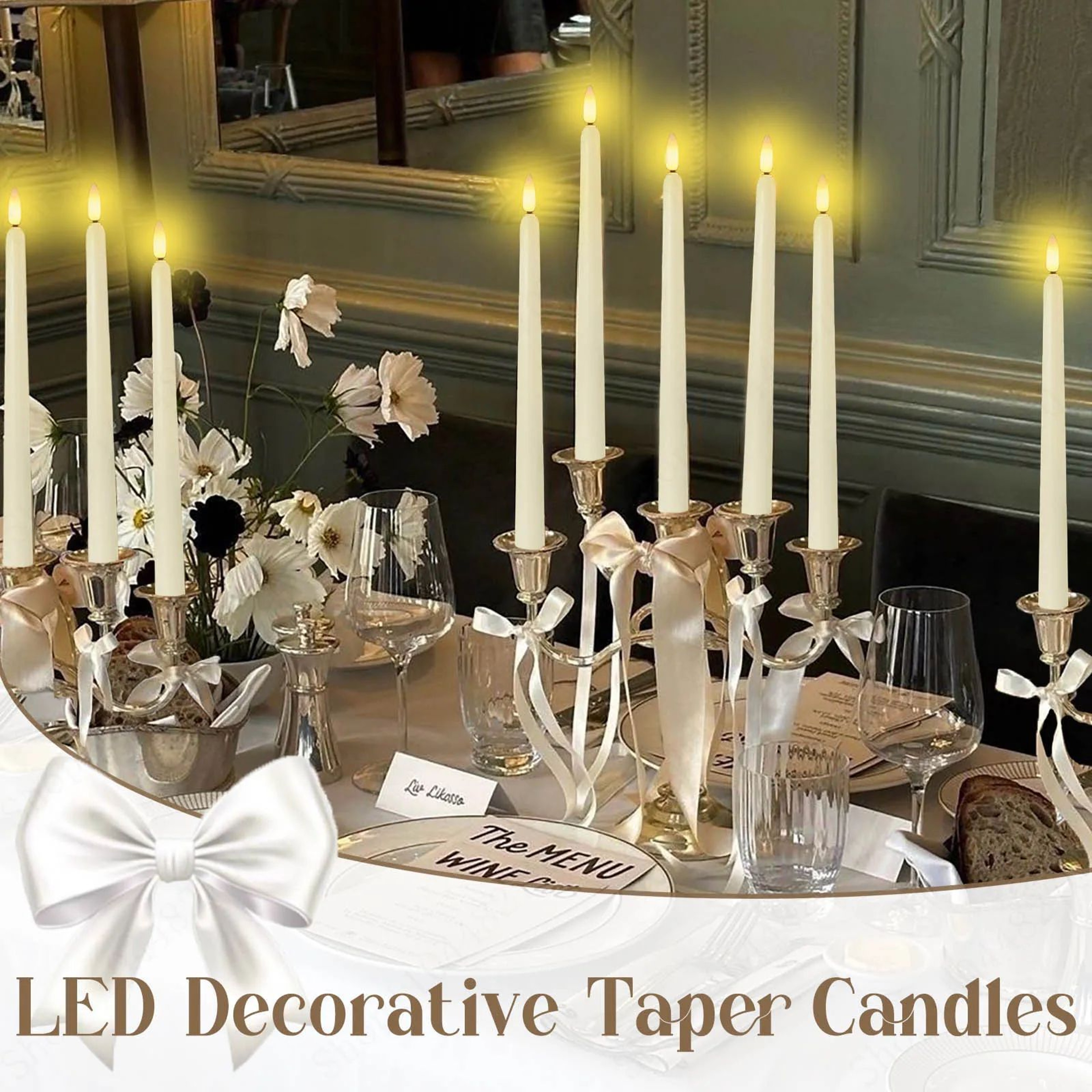 LED Flameless Flickering Taper Candles 1