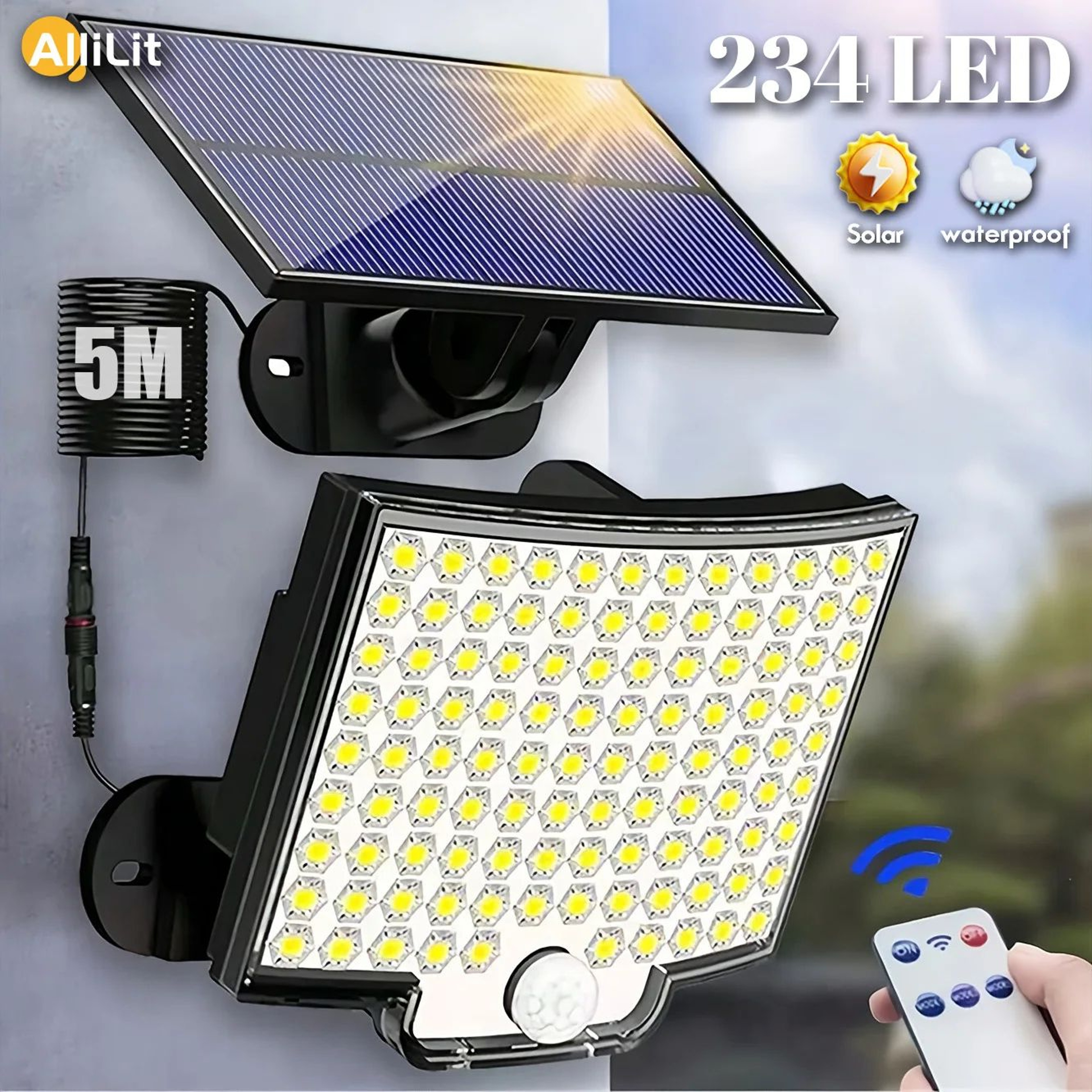 234 LED Solar Motion Sensor Security Light 0