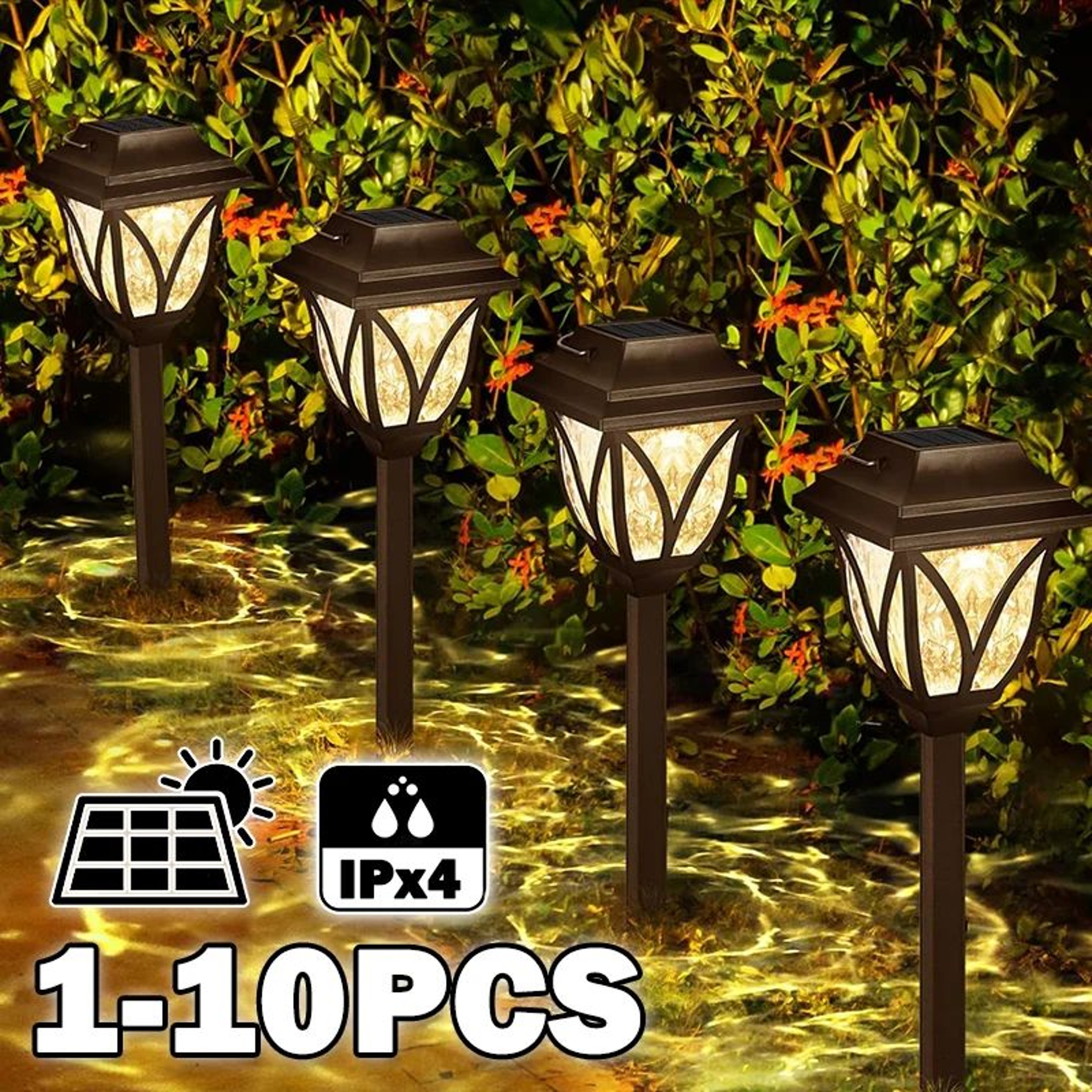 Bright Waterproof Solar Pathway Yard Lights 0