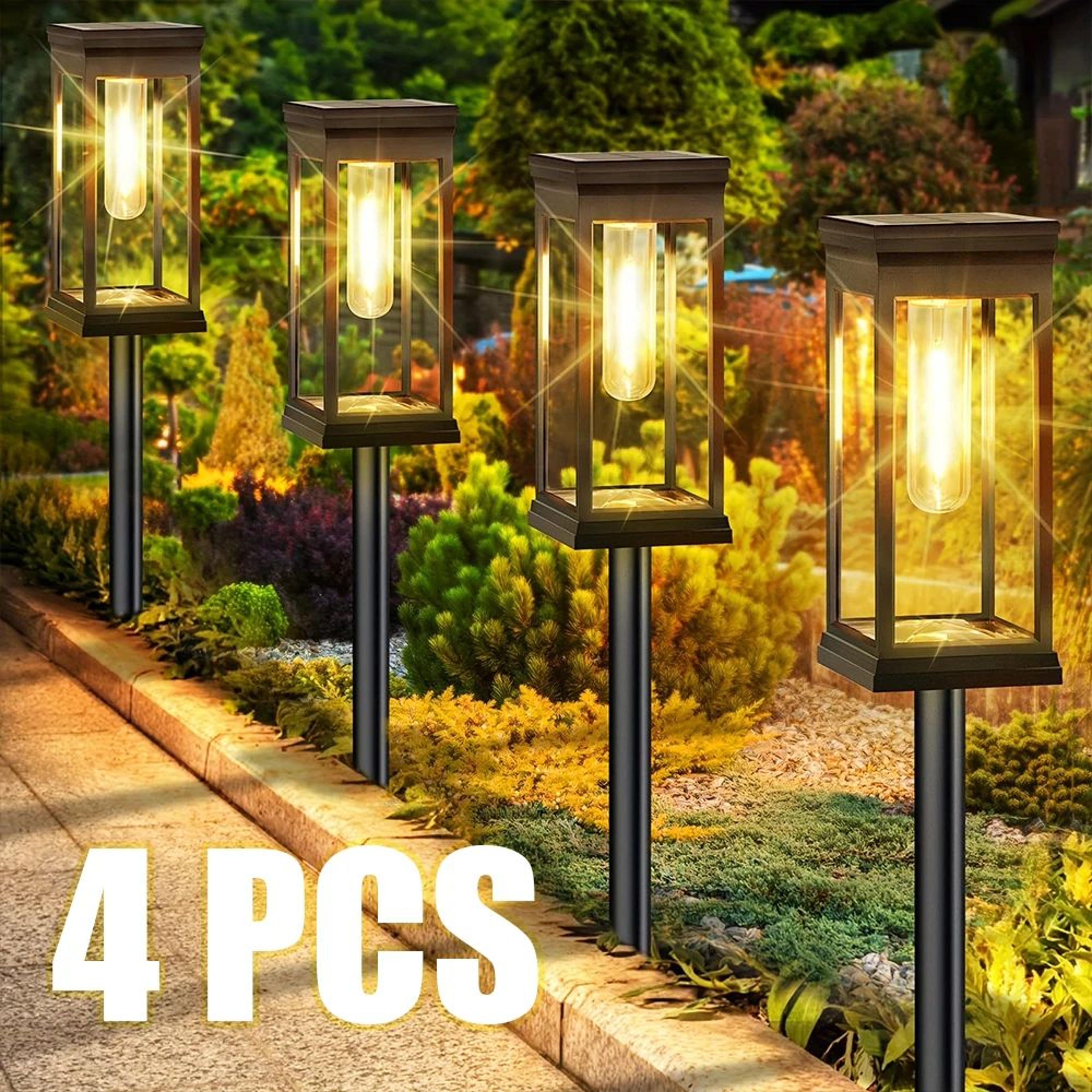 WarmGlow Solar Garden Pathway Lights 0