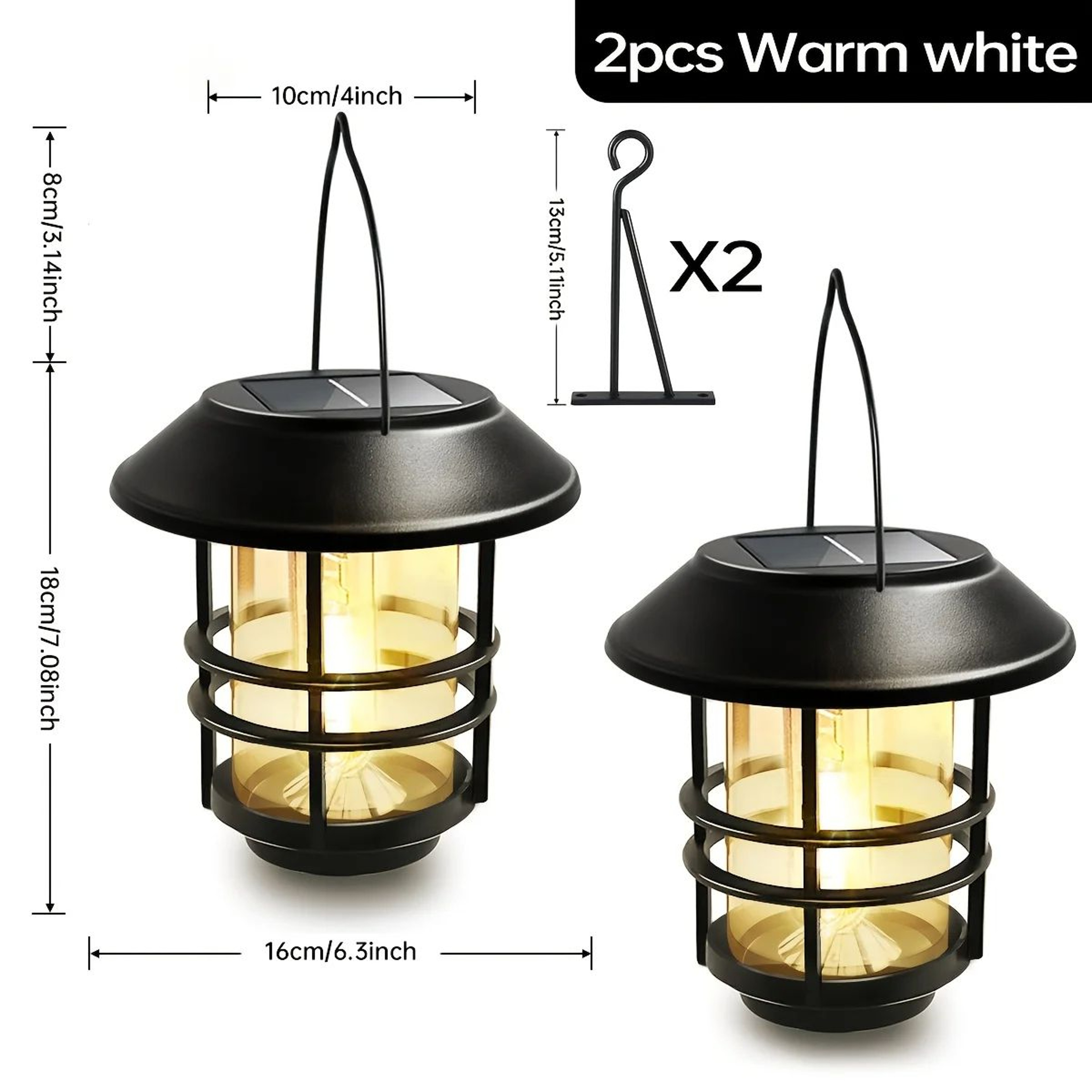 Solar Flickering Flame Hanging Lantern 7