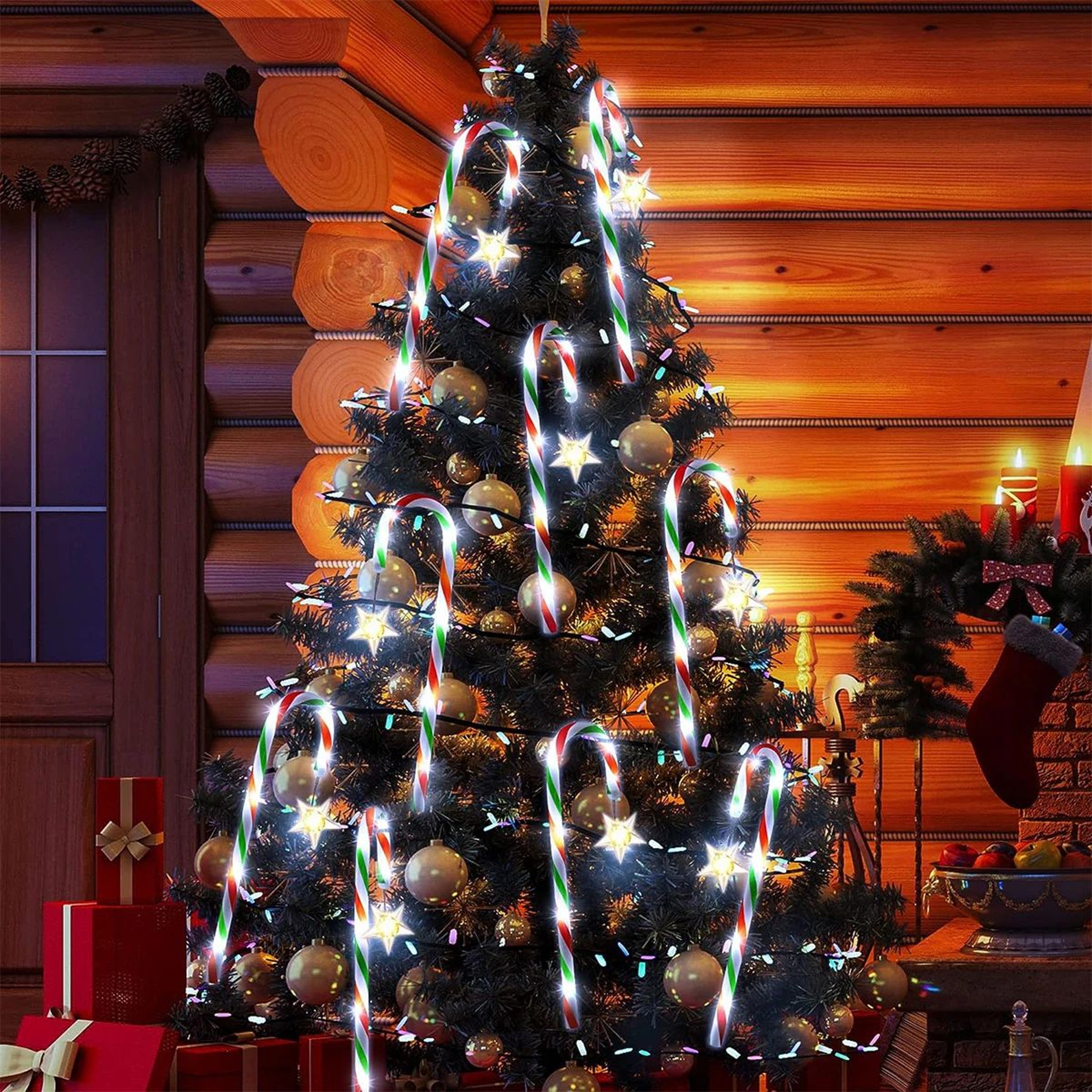 Solar Candy Cane Christmas Pathway Lights 1