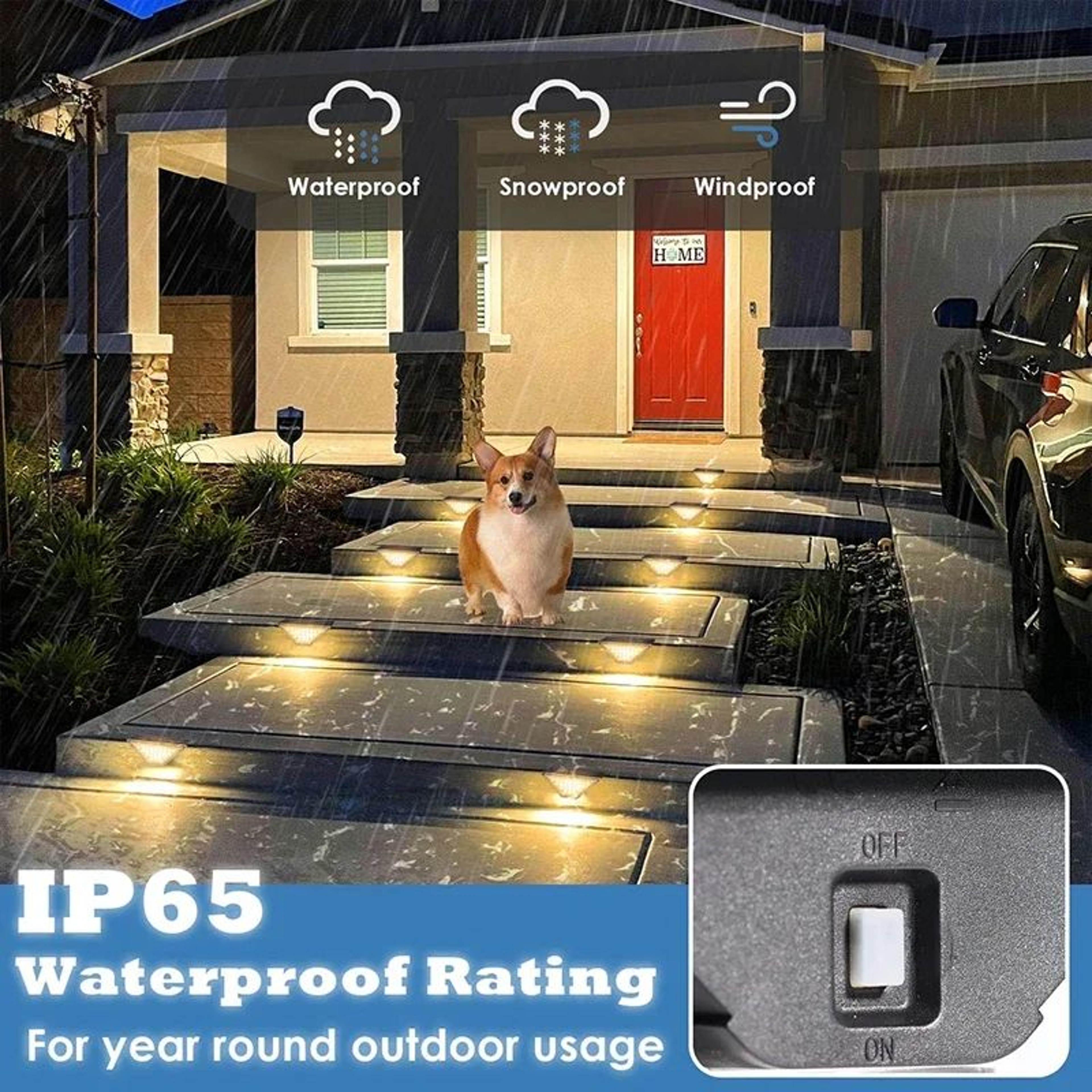 SolarGlow Waterproof Deck Step Lights 3