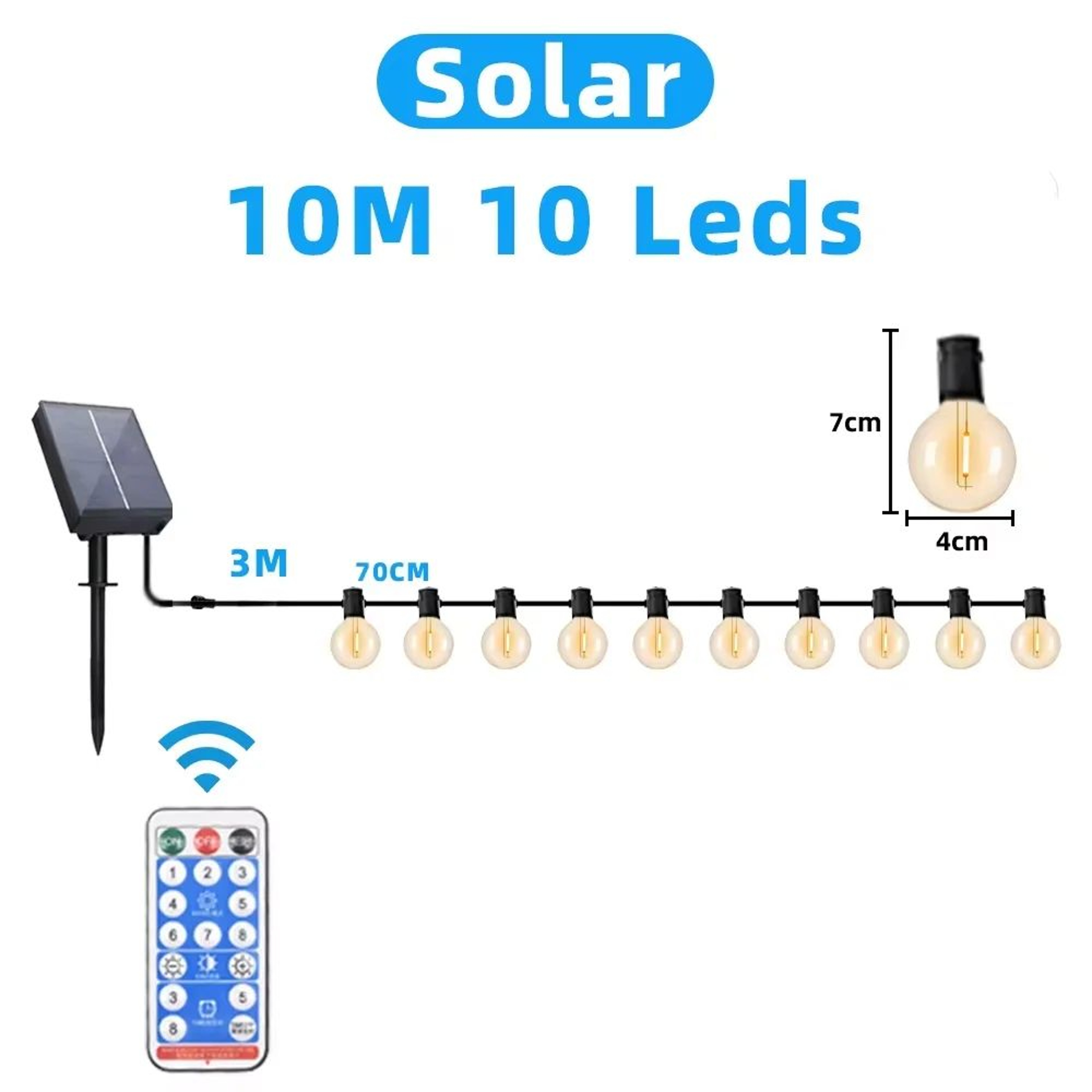 Outdoor Solar G40 LED String Lights 6