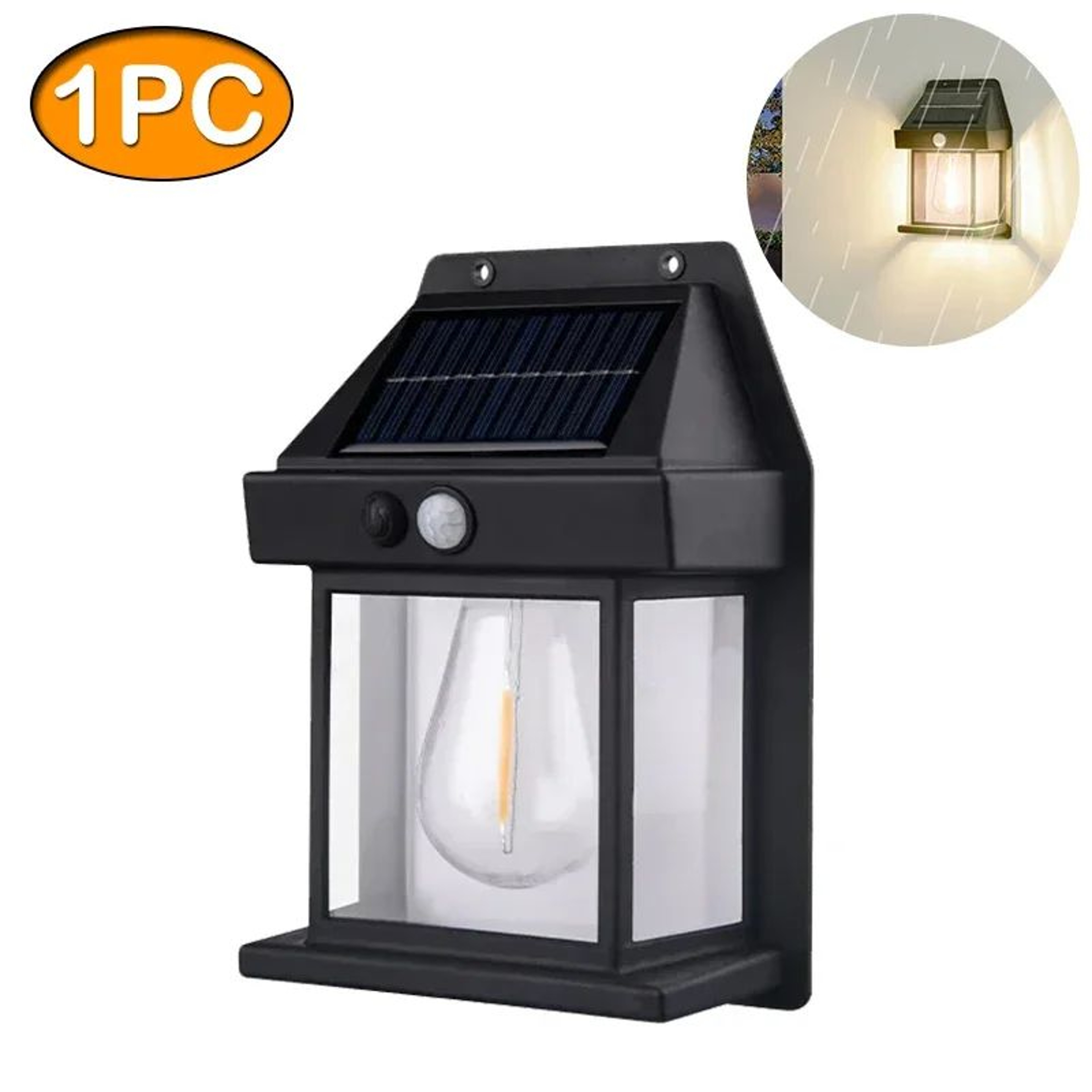 Solar Tungsten Motion Sensor Wall Lantern 7