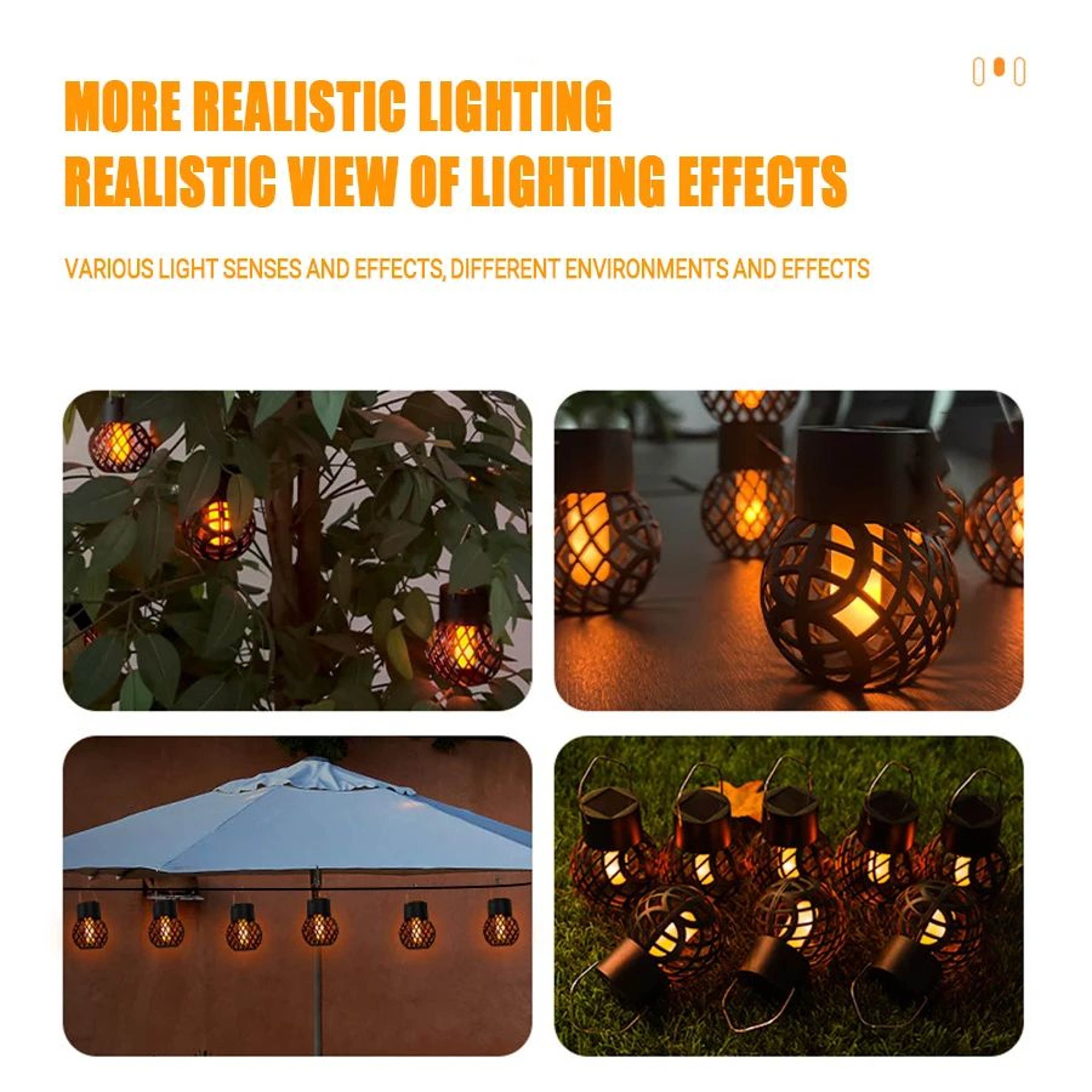 Solar LED Flame Effect Hanging Lantern 7