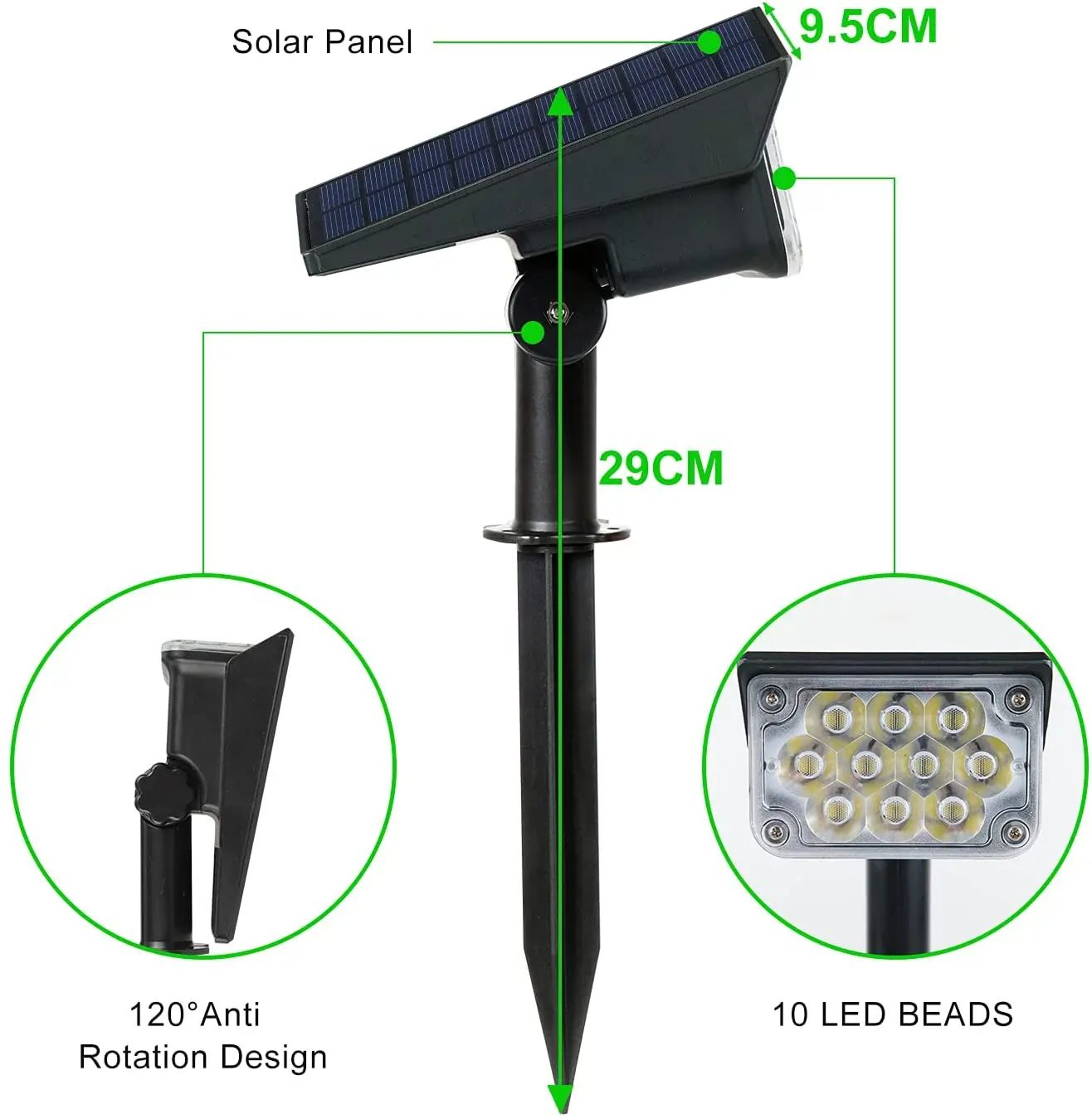 TSUN Adjustable Solar Garden Spotlight 1