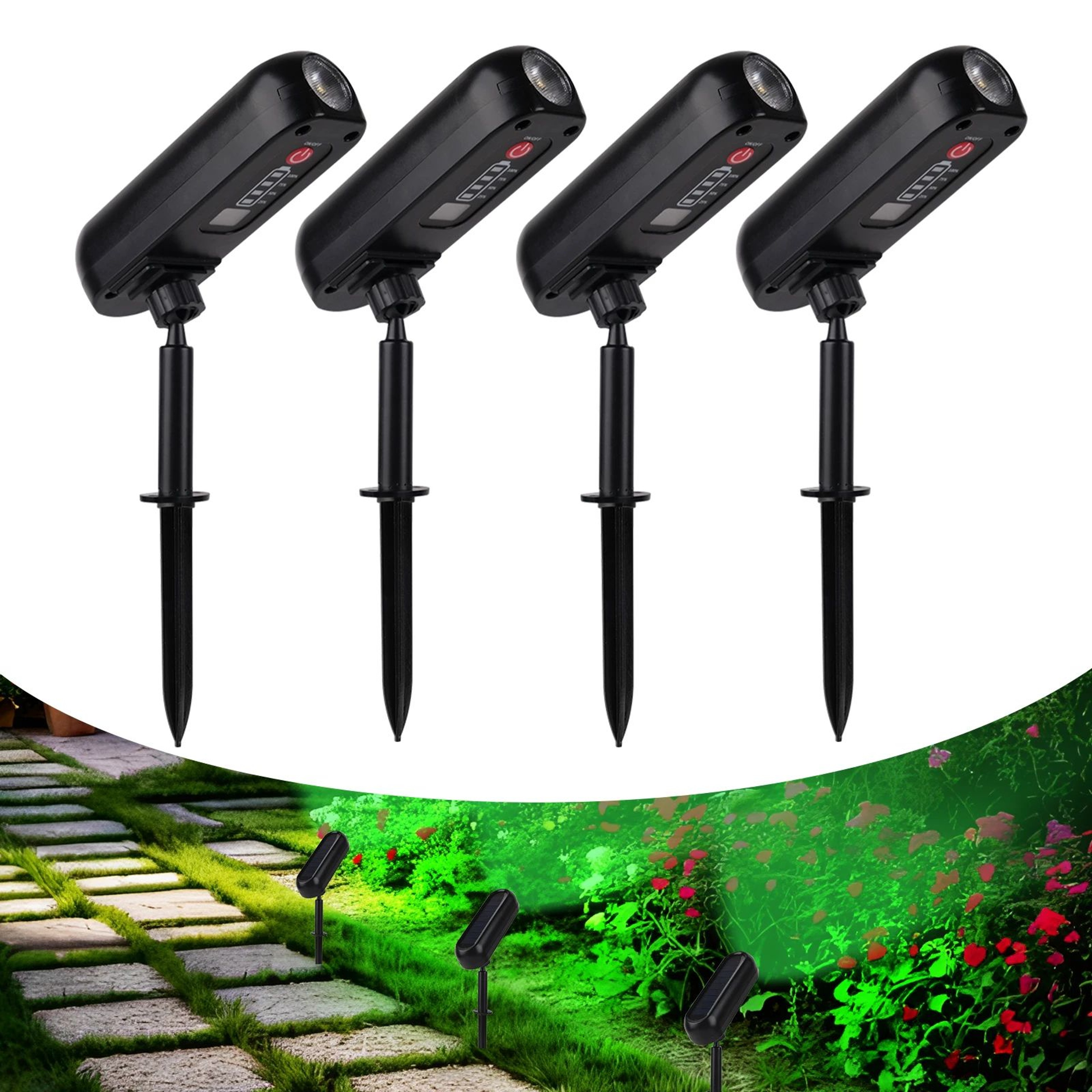 Solar Green Landscape Uplights 9