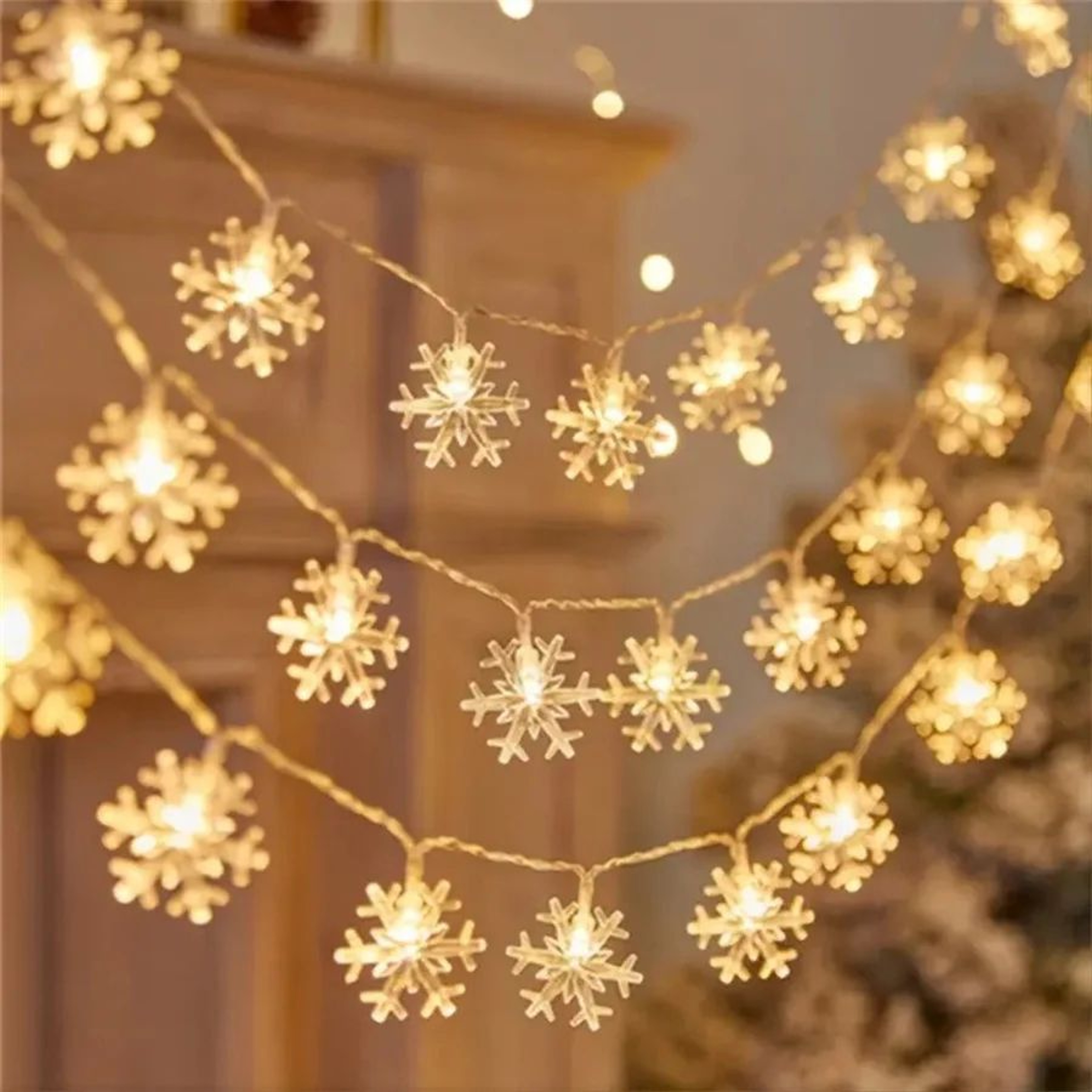LED Snowflake Christmas String Fairy Lights 0