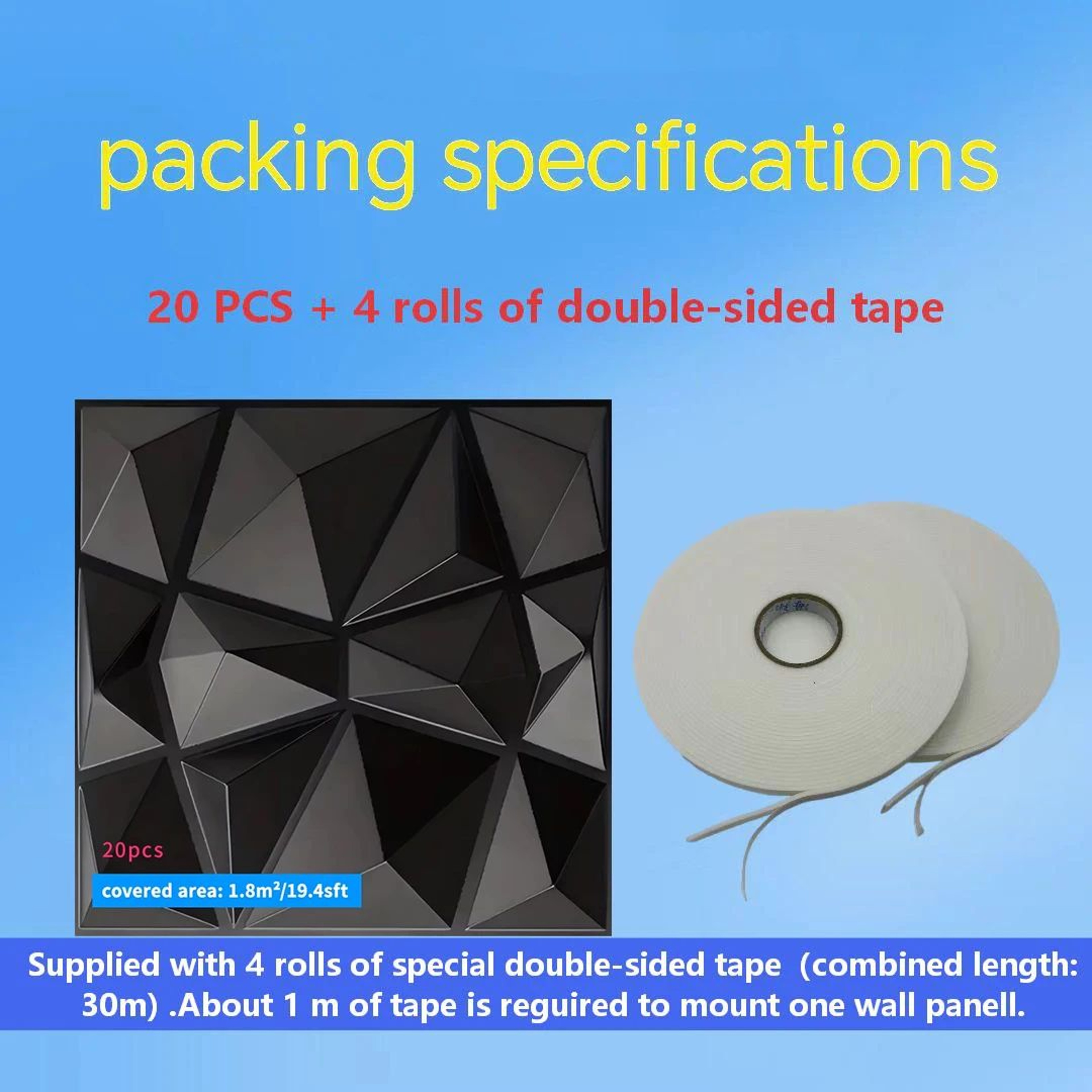 3D Decorative Wall Panel Tiles 20 Piece Set 9