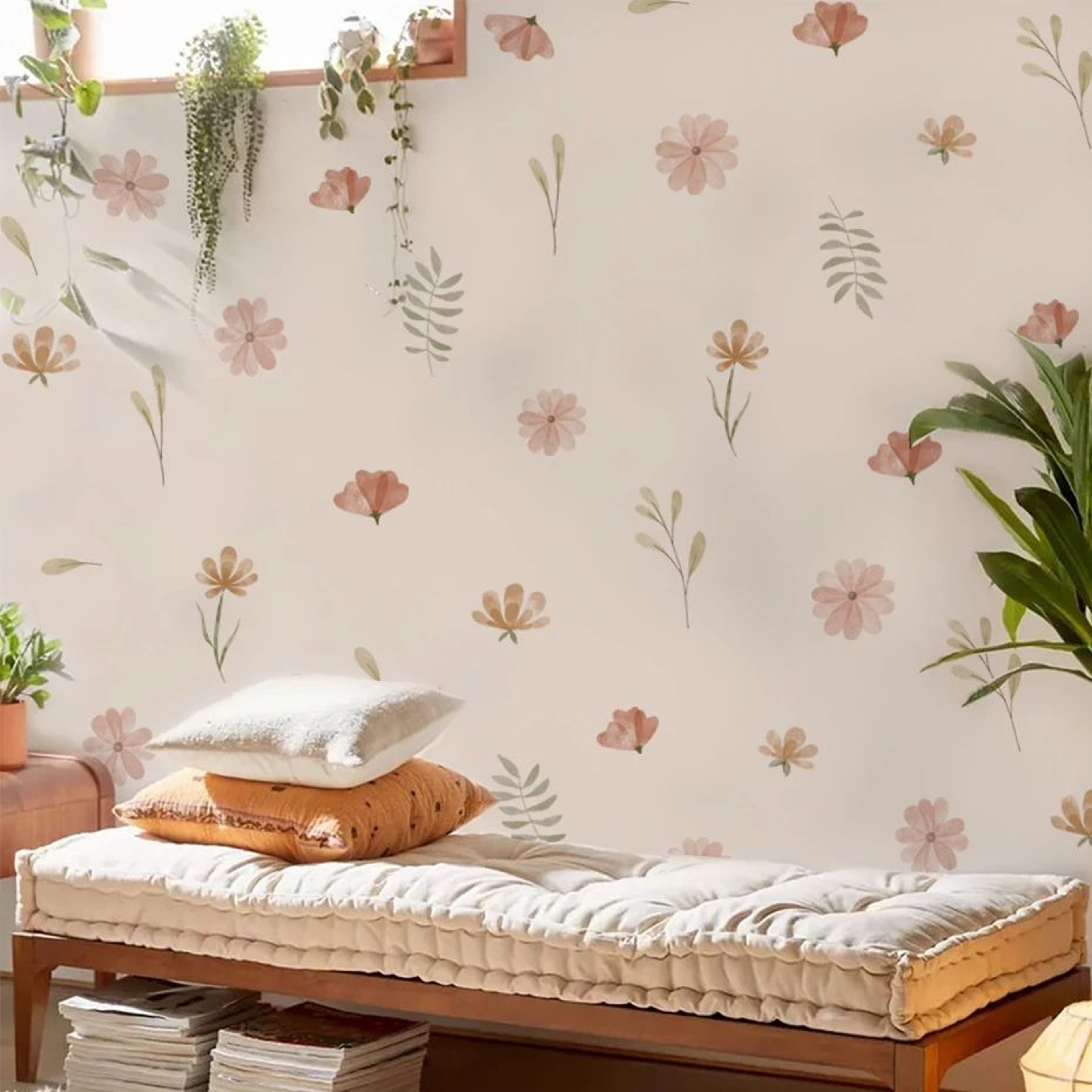 Boho Watercolor Floral Wall Decals 2