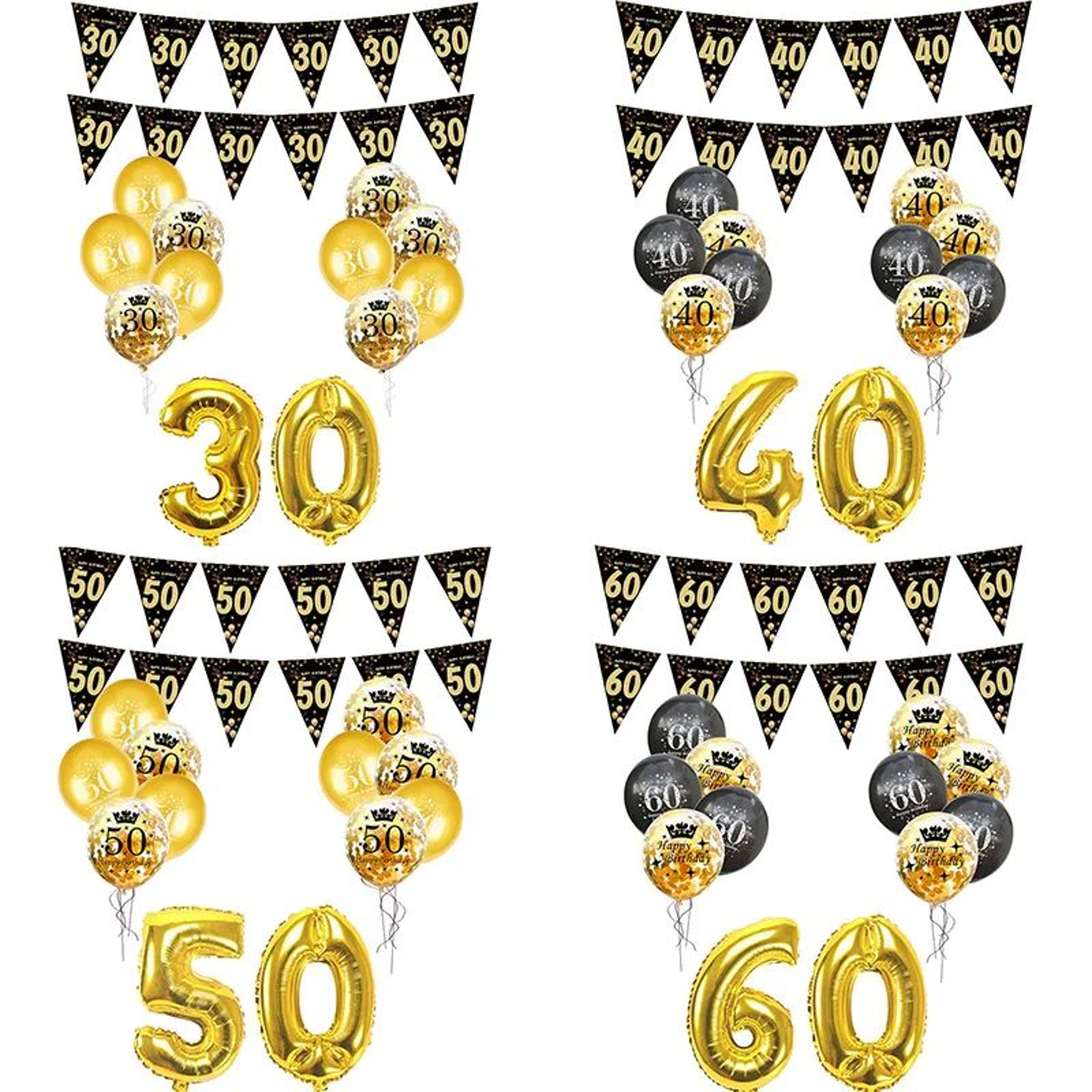 Milestone Birthday Number Balloon Banner Set 0