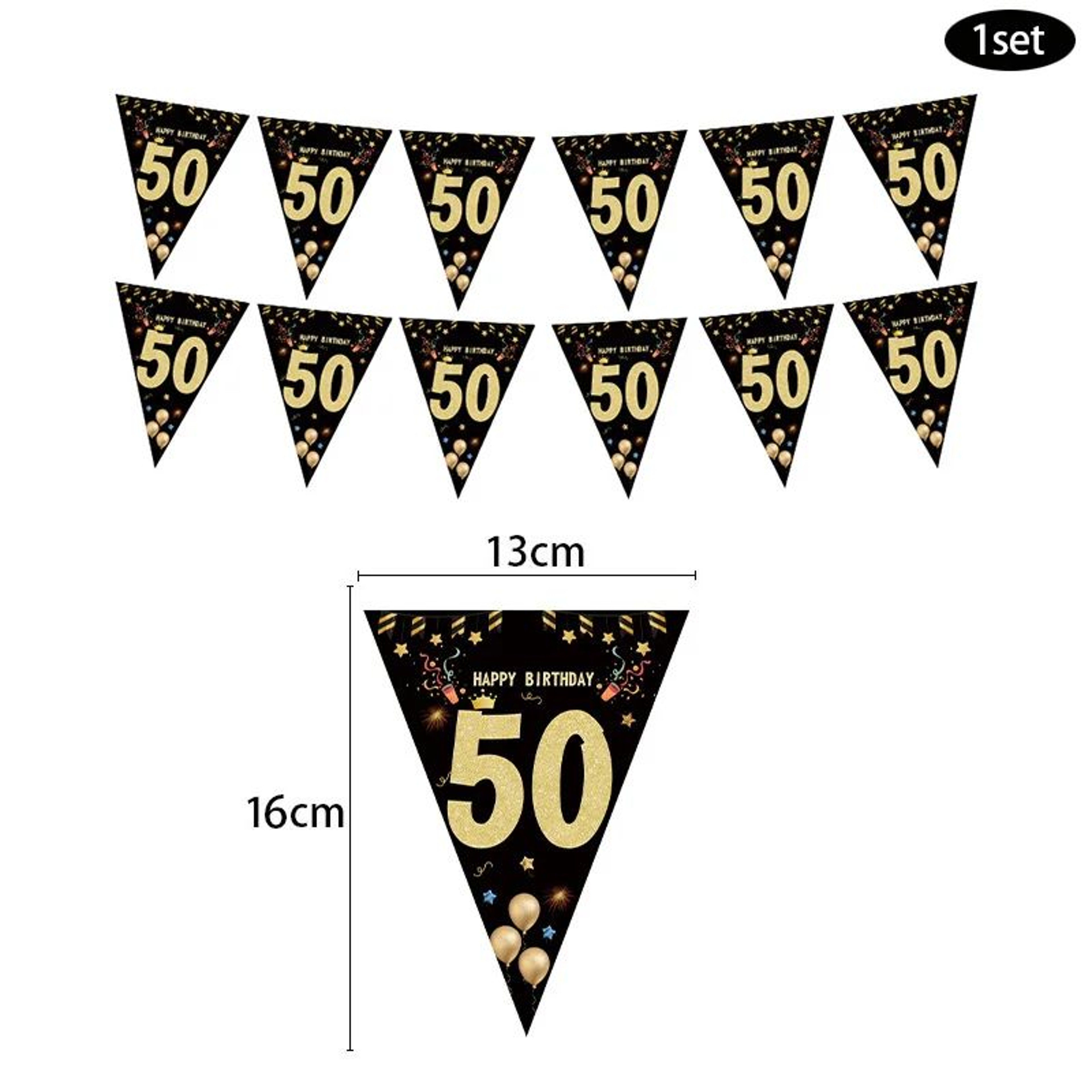 Milestone Birthday Number Balloon Banner Set 12
