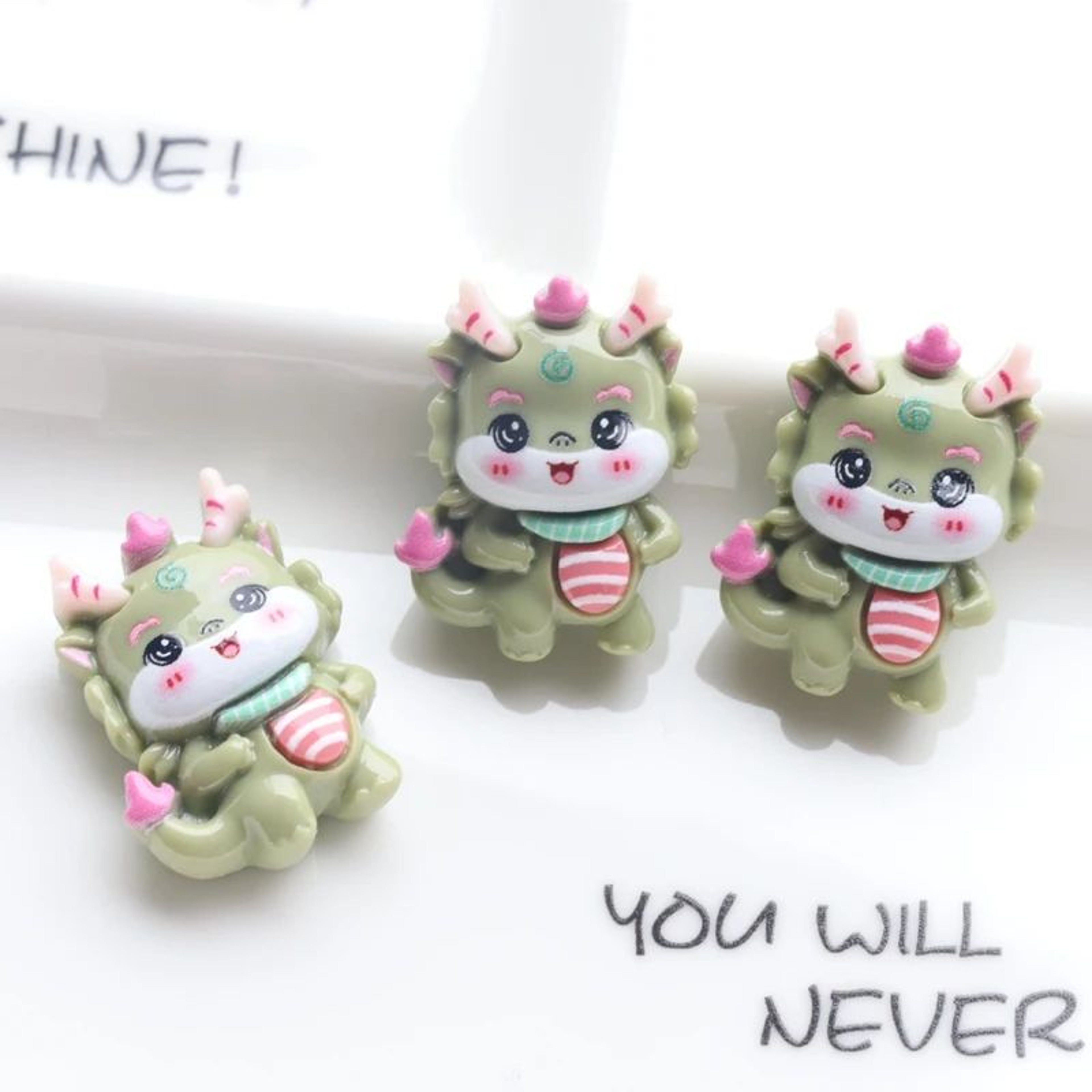 Mini Cartoon Dinosaur Resin Cabochons 10 Piece Set 5