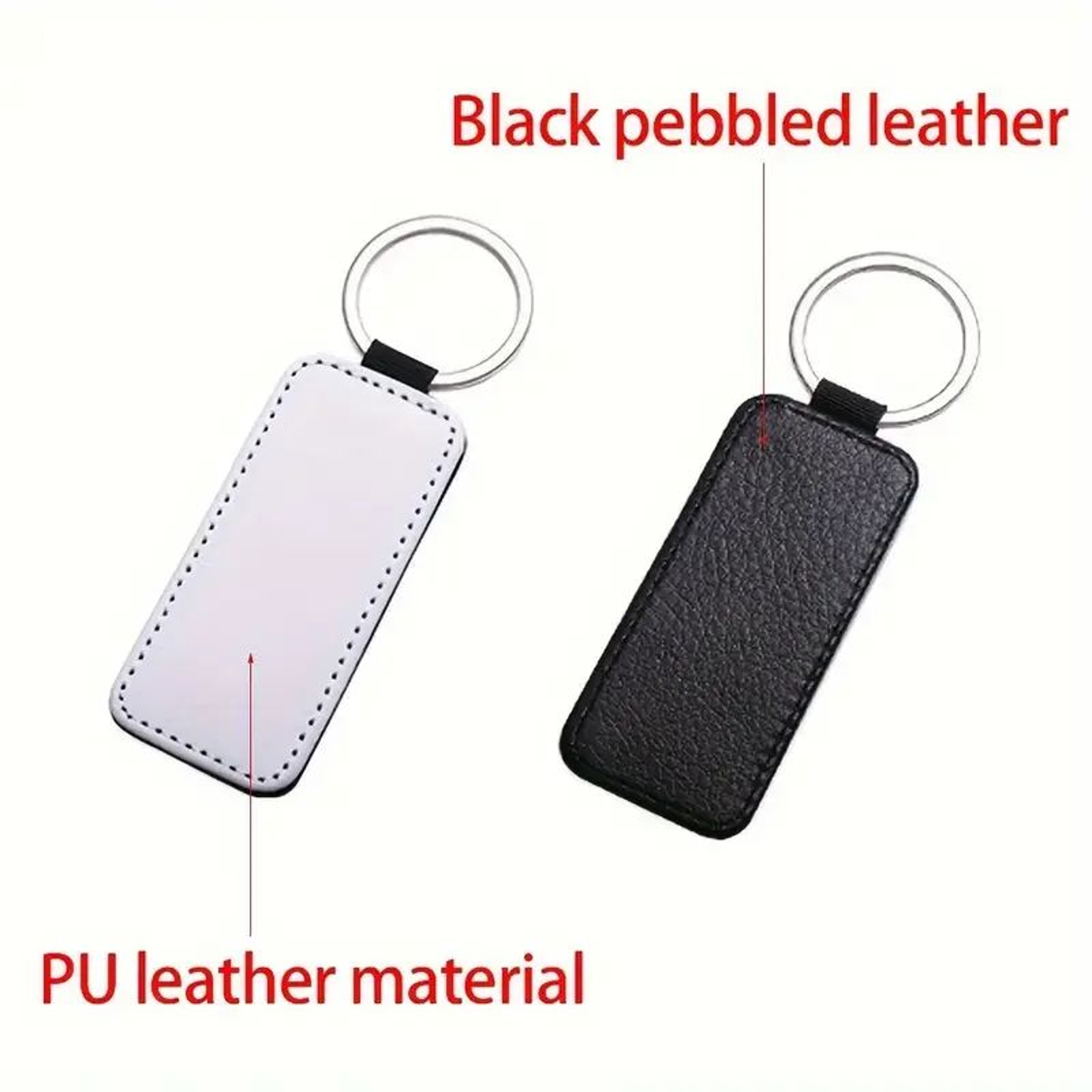 Personalized Photo PU Leather Round Keychain 5