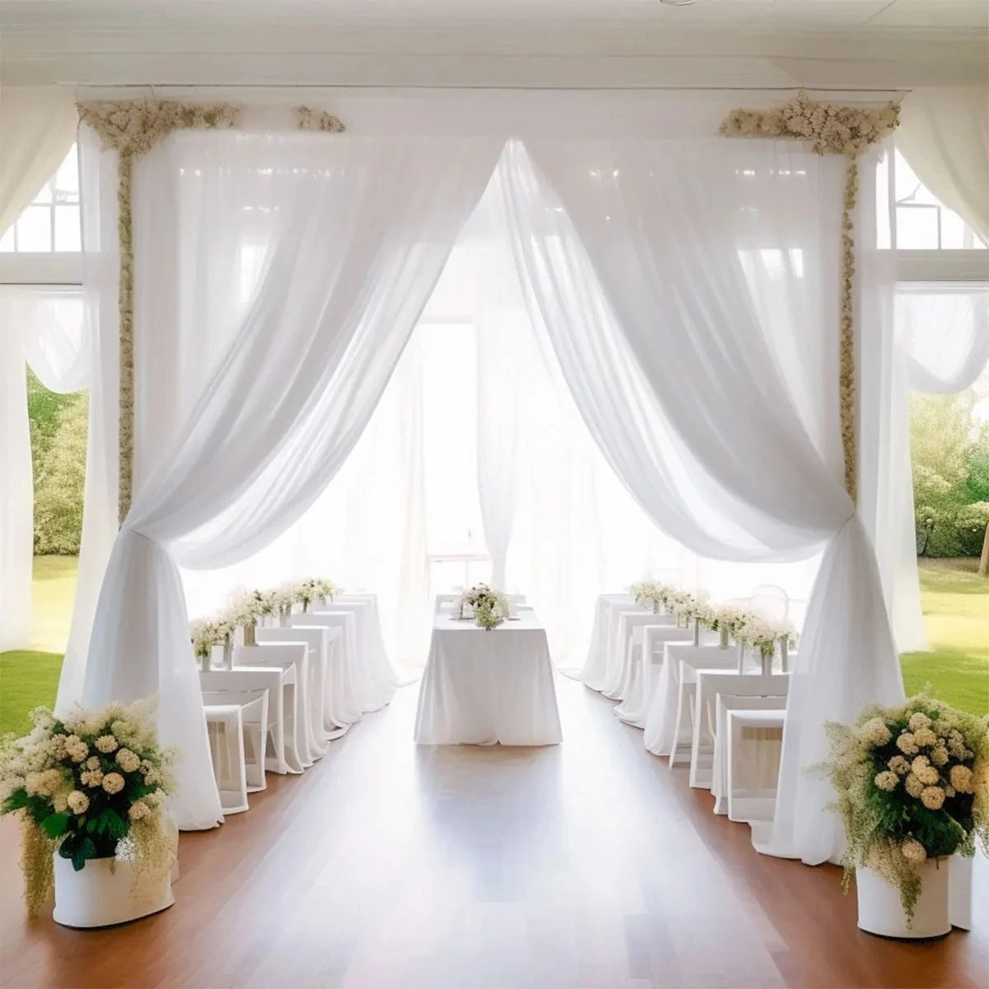 Sheer Crystal Organza Tulle Fabric Roll 1