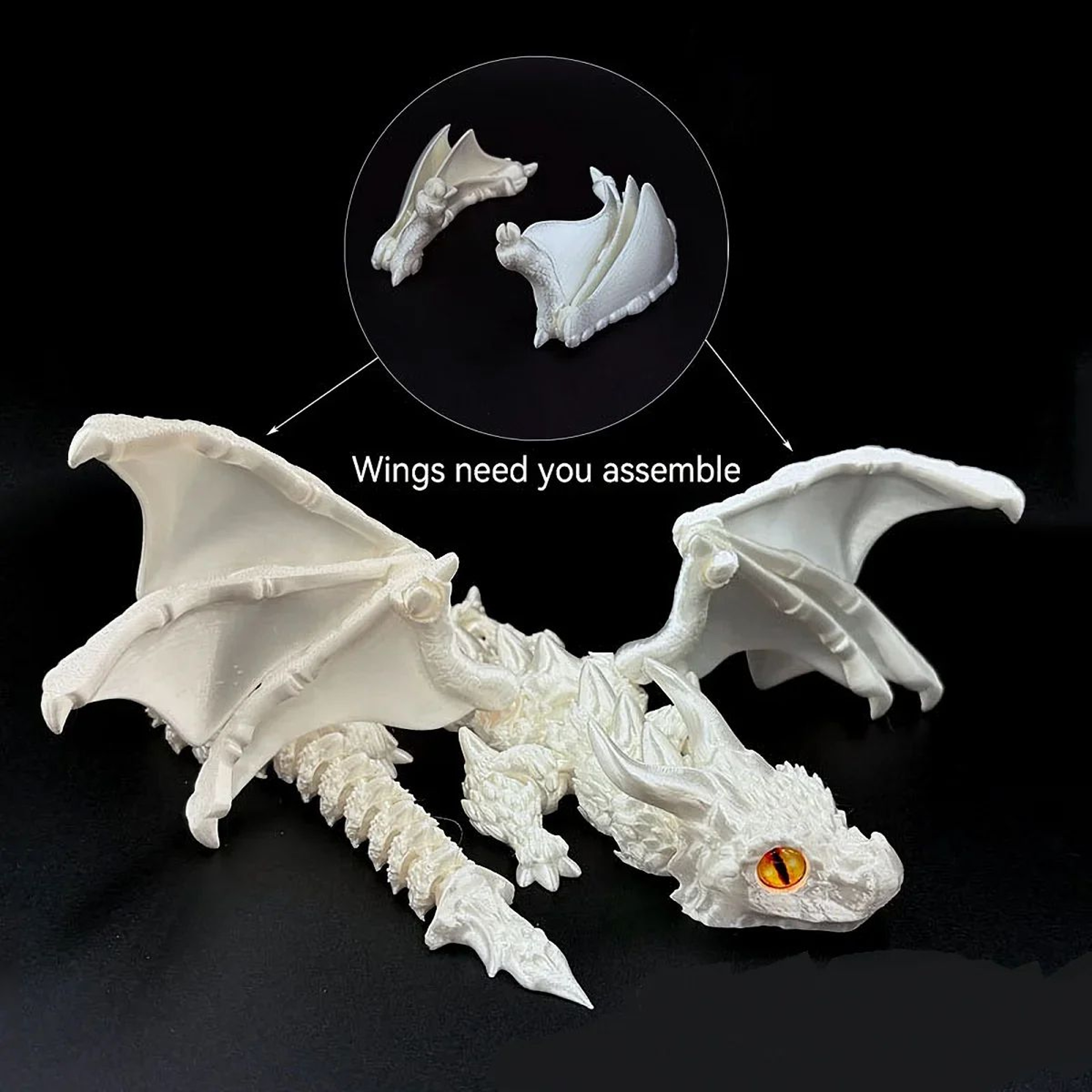 3D Printed Winged Carriage Dragon Figurine 12