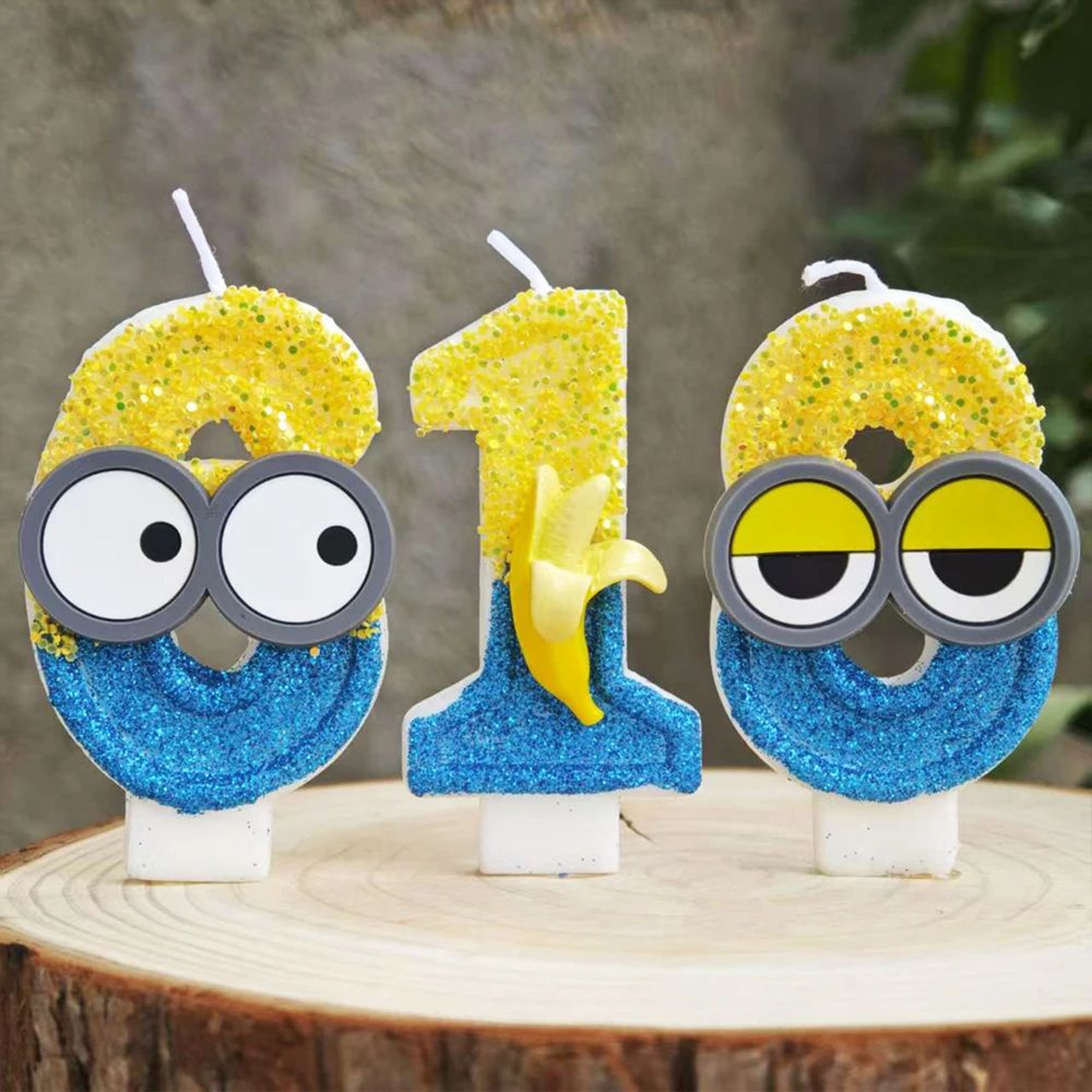 Cute Banana Man Number Birthday Candle 0