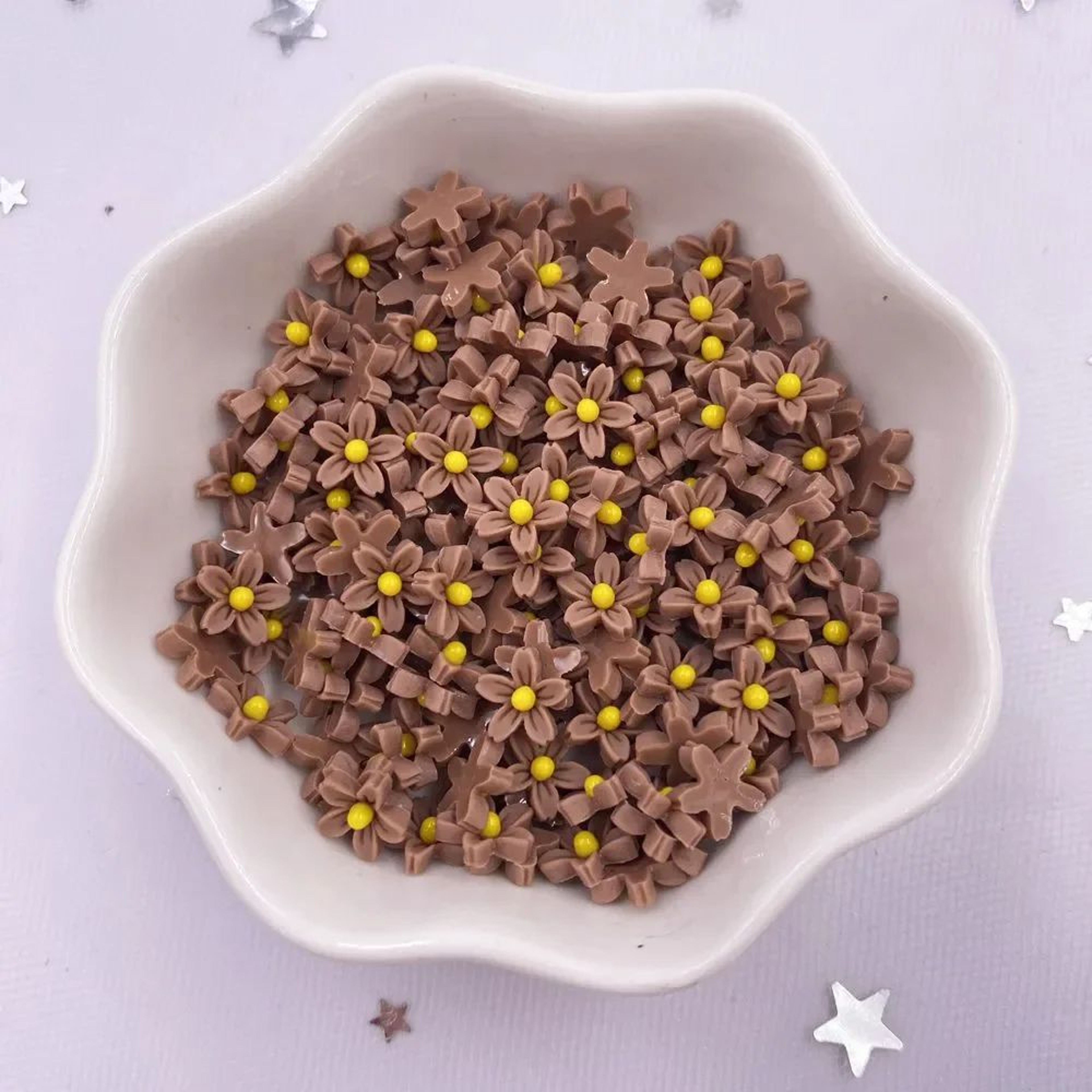 100 Piece Colorful Mini Resin Flower Gems 12