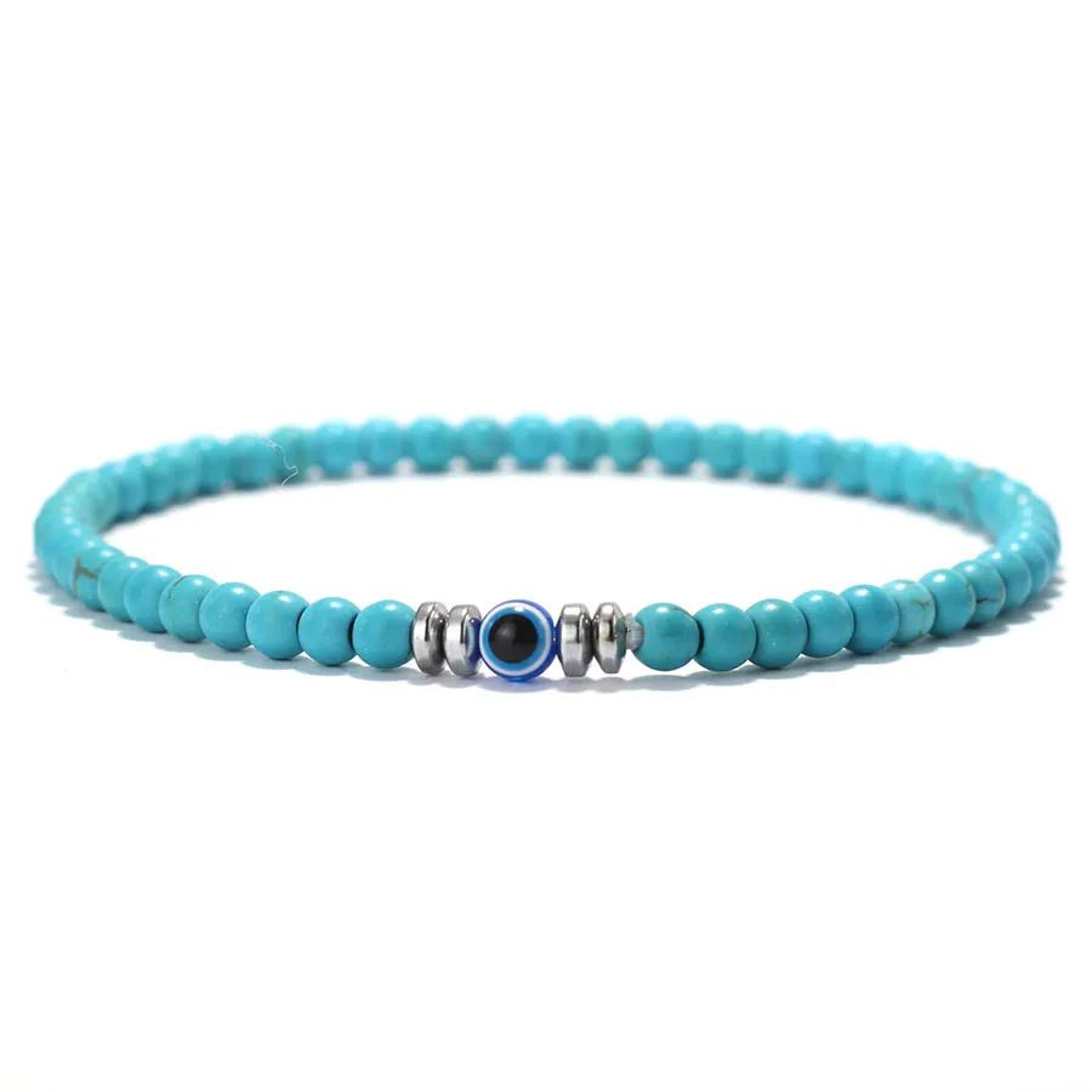 Natural Stone Evil Eye Beaded Bracelet 7