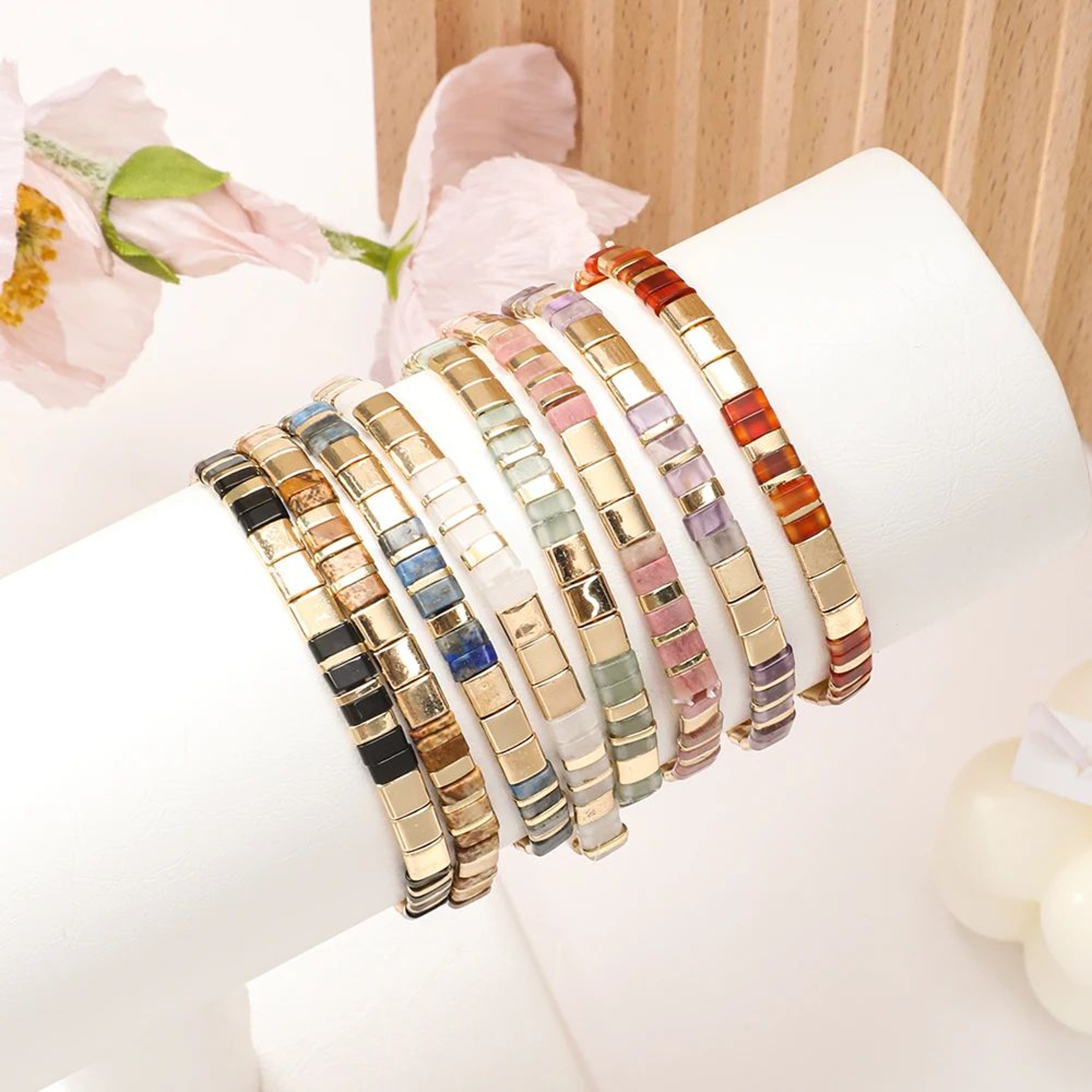 ZMZY Colorful Tila Beaded Elastic Bracelet 0