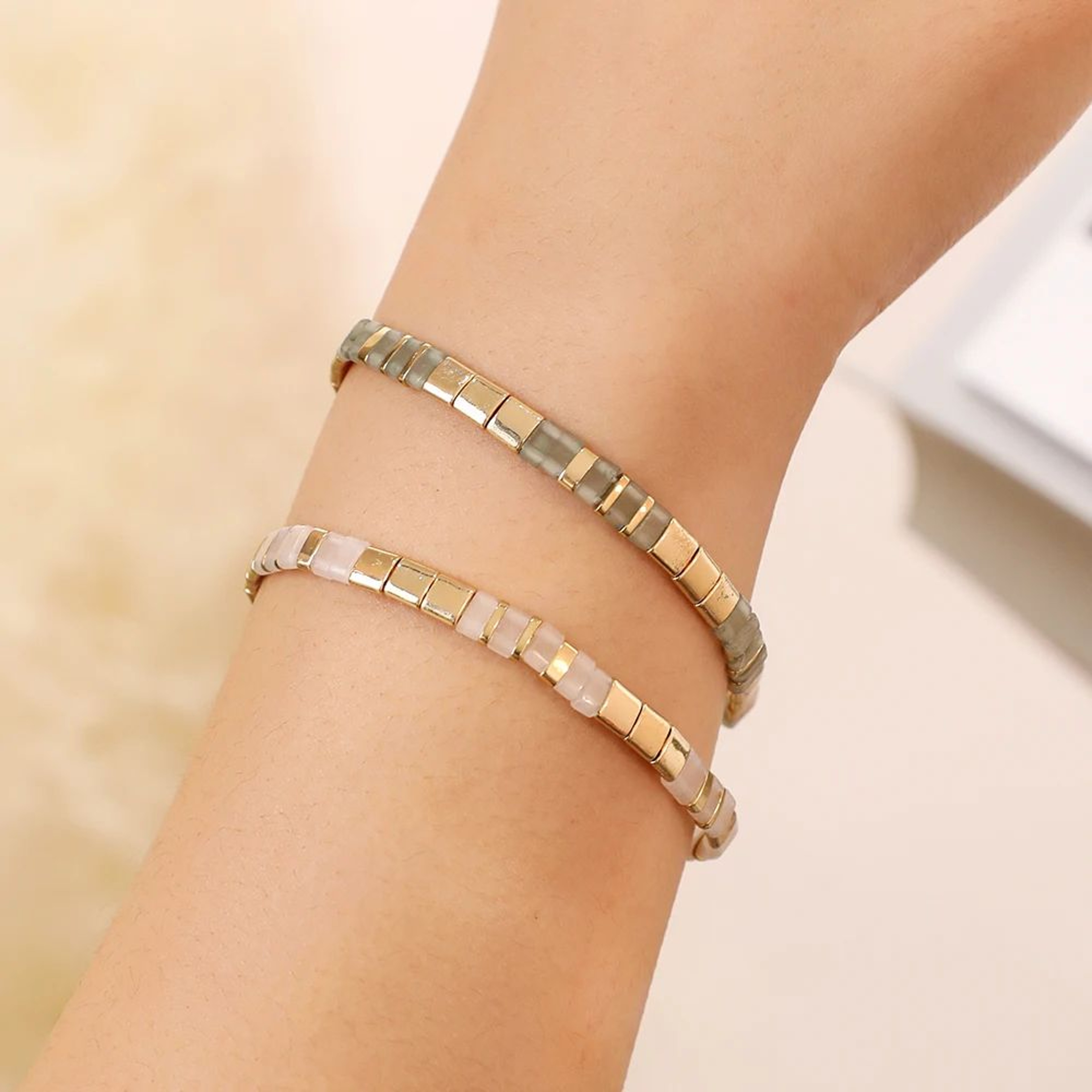 ZMZY Colorful Tila Beaded Elastic Bracelet 2