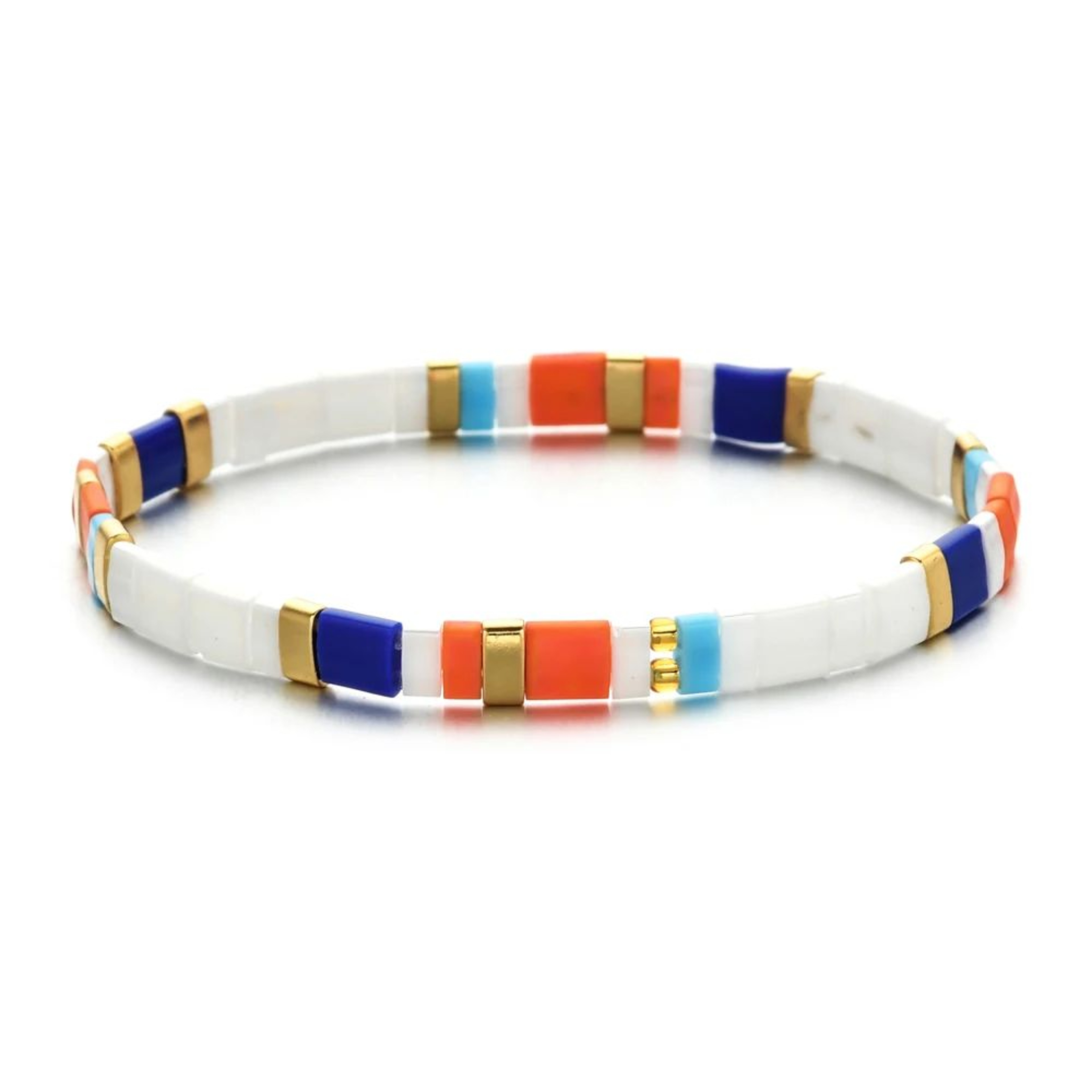 ZMZY Colorful Tila Beaded Elastic Bracelet 18