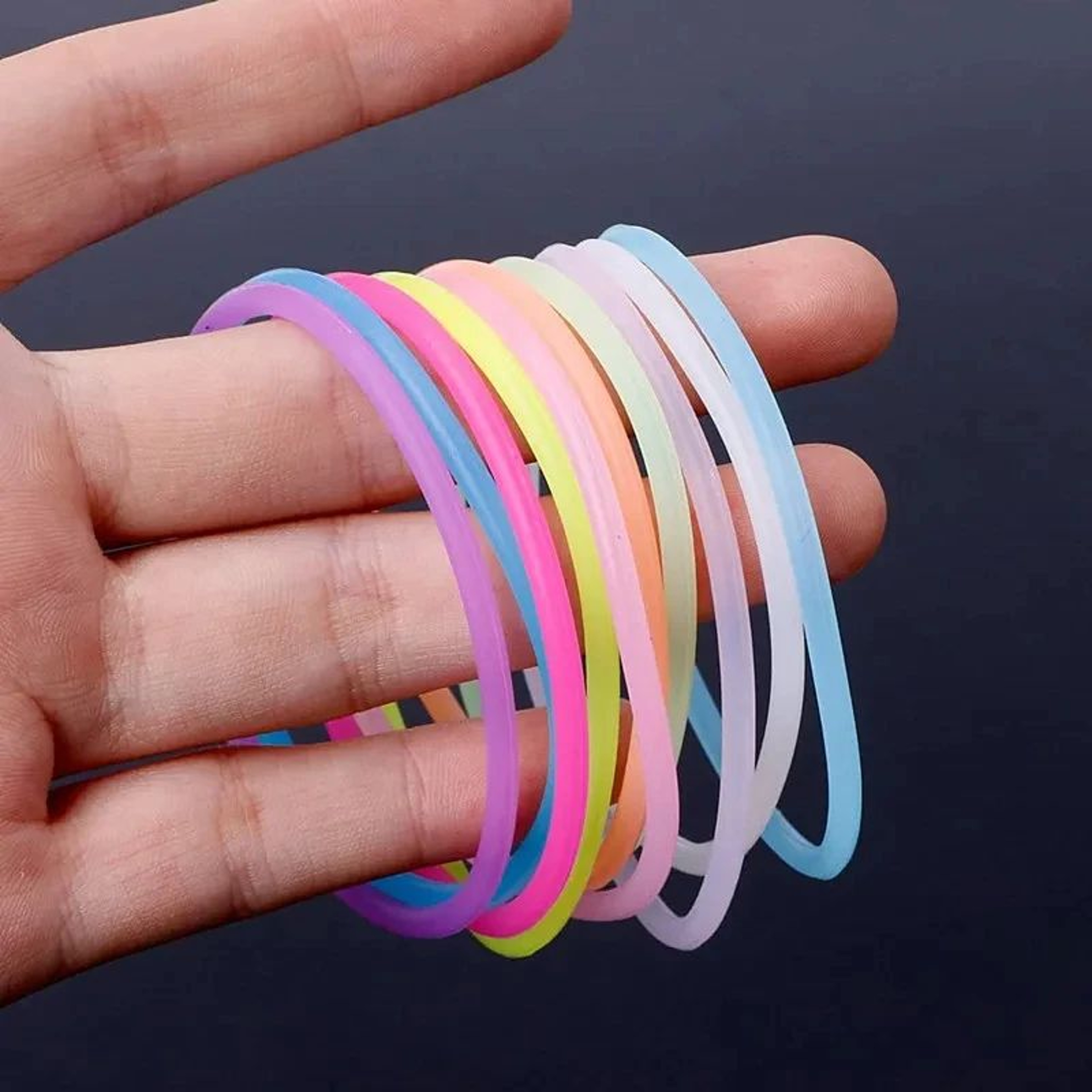Candy Color Glow In The Dark Silicone Wristbands 3