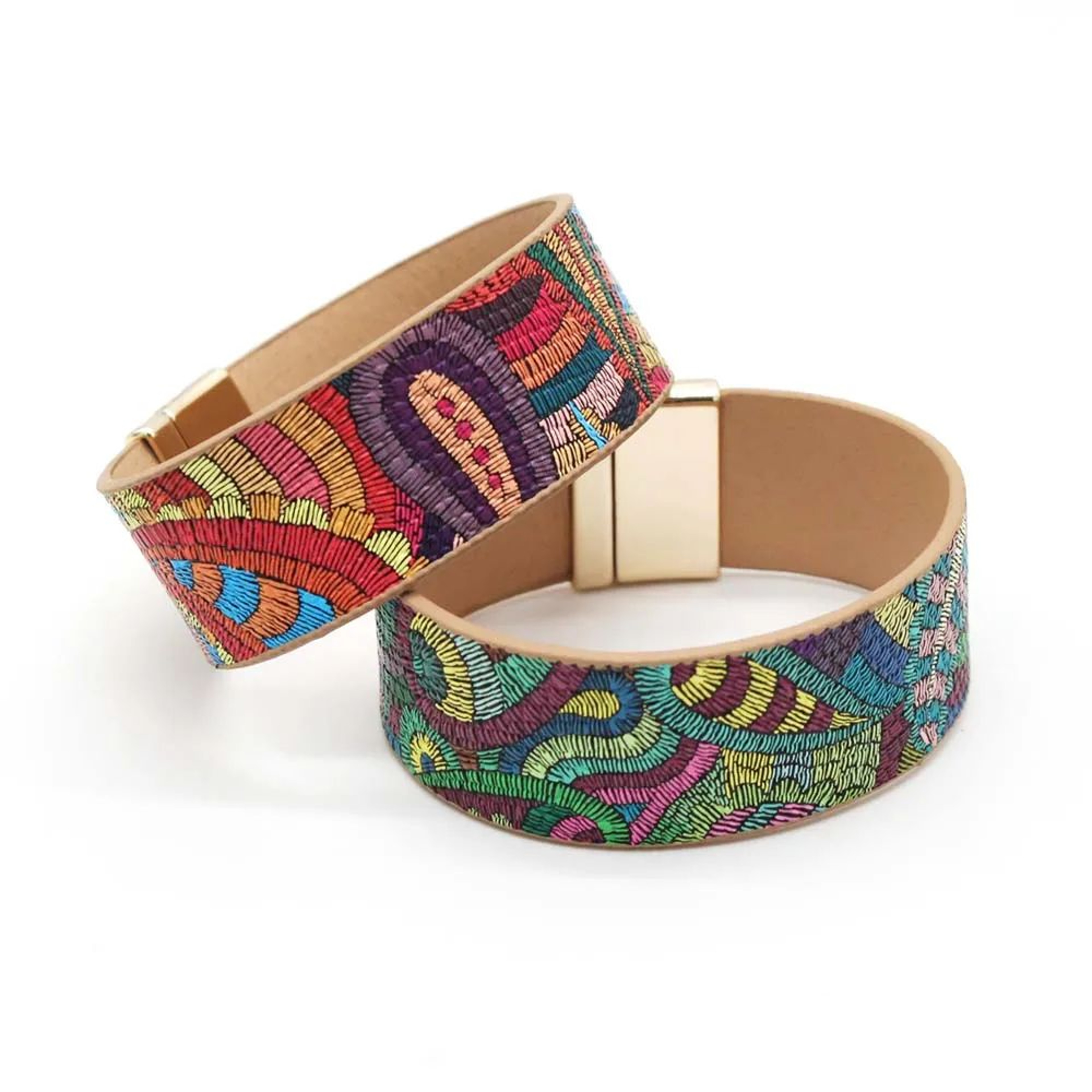 Ethnic Leather Wrap Heartbeat Bracelet 0