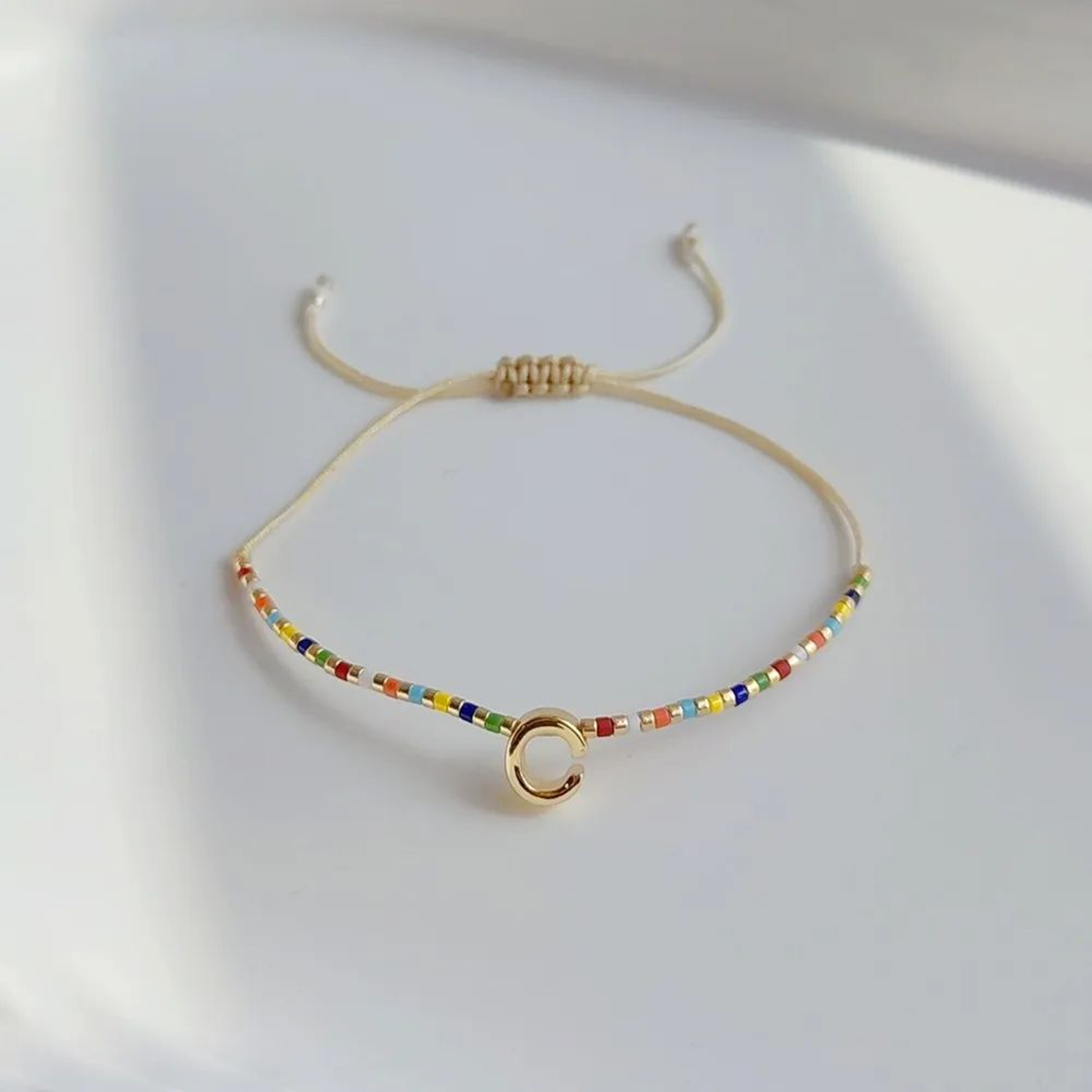 Personalized Initial Rainbow Beaded Bracelet 5