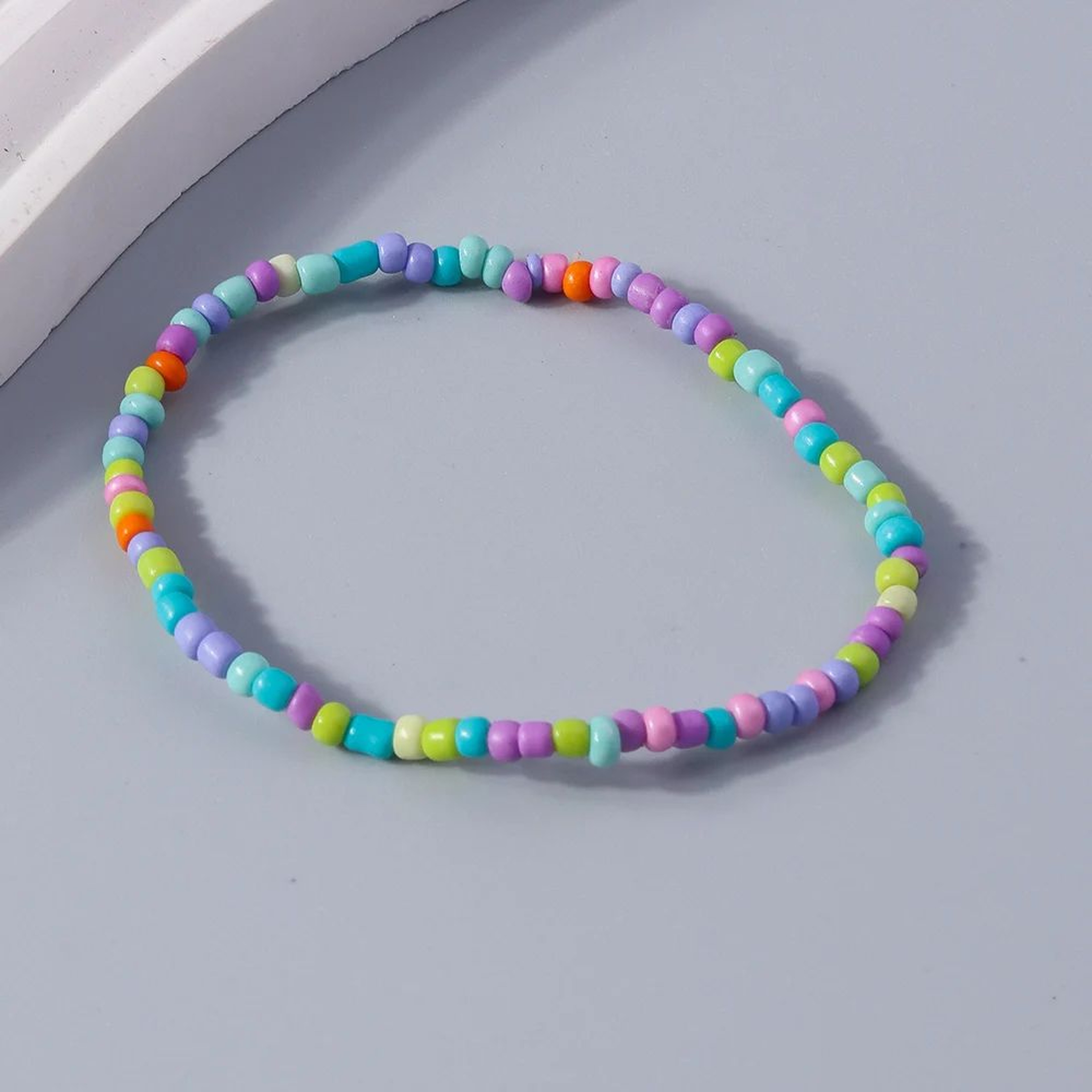 Colorful Seed Bead Flower Charm Bracelet 16