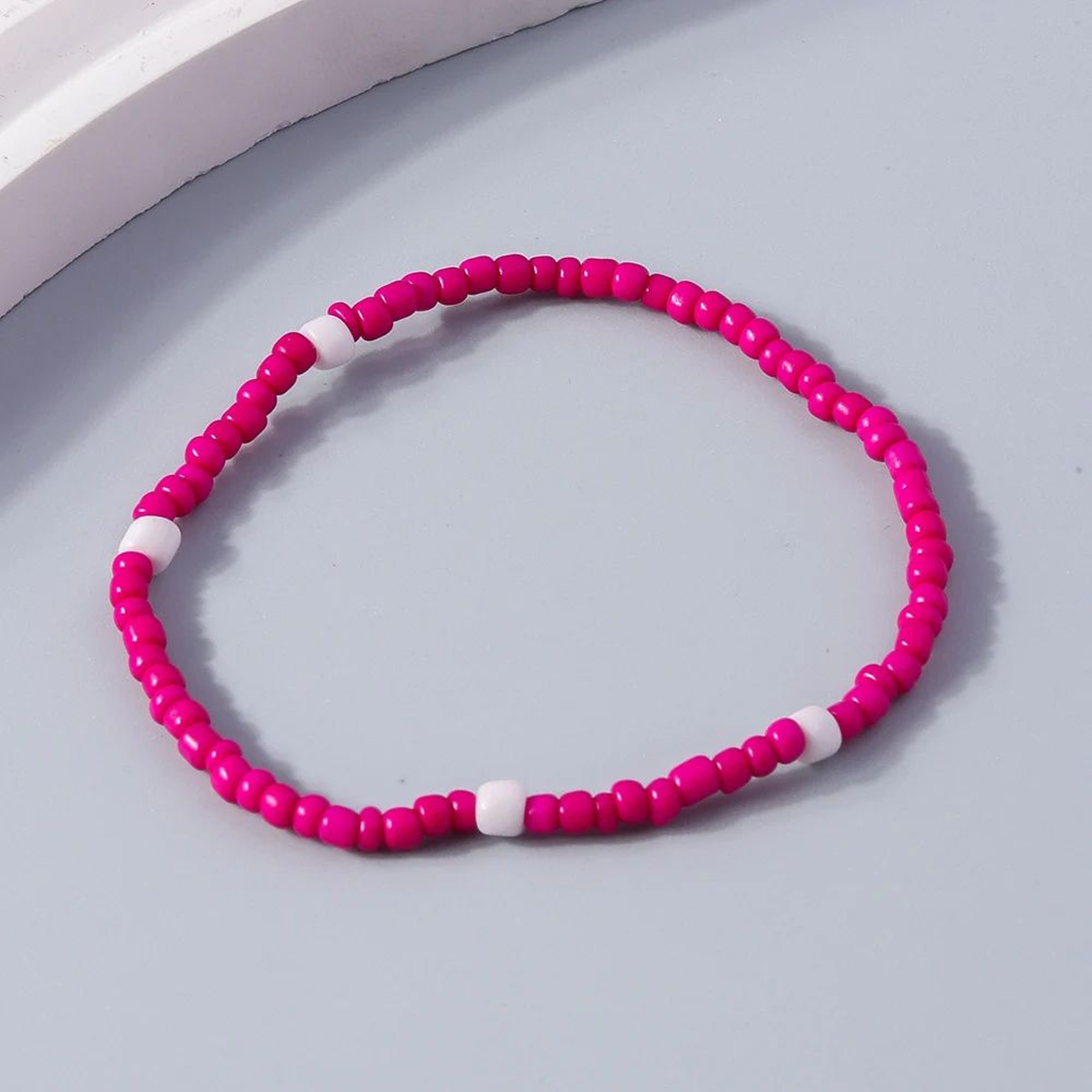 Colorful Seed Bead Flower Charm Bracelet 13