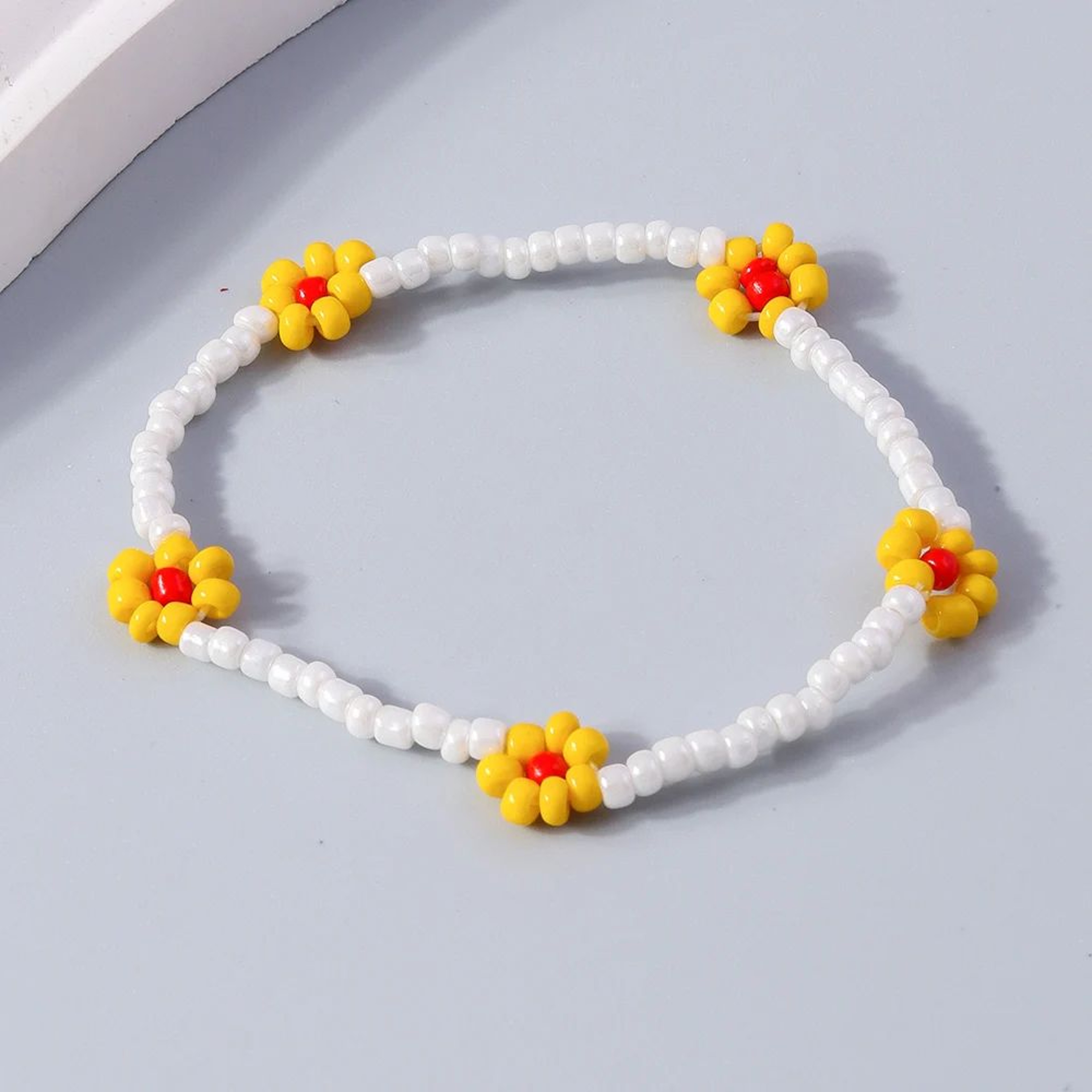 Colorful Seed Bead Flower Charm Bracelet 21
