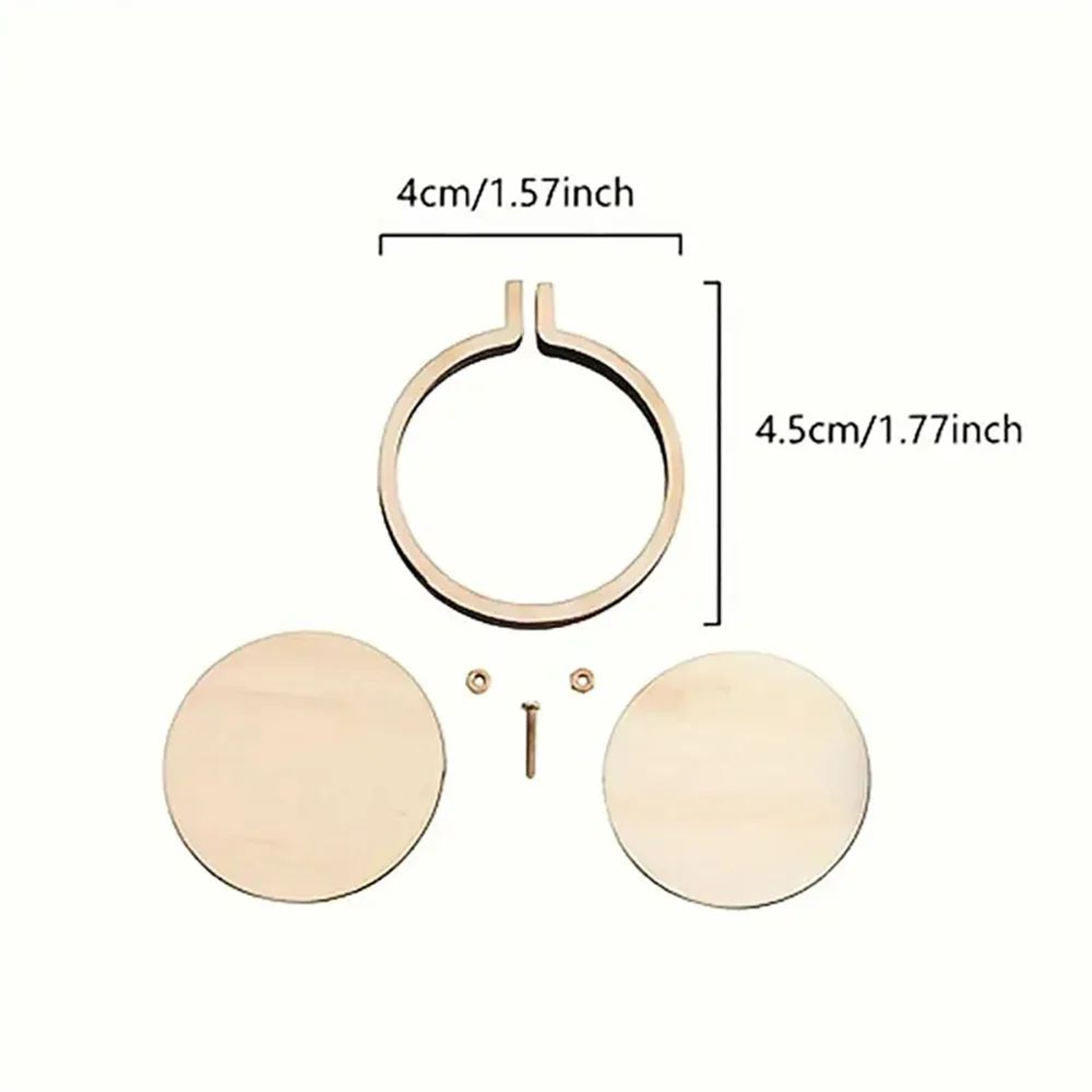 Mini Wooden Embroidery Hoop Pendant Frame 5