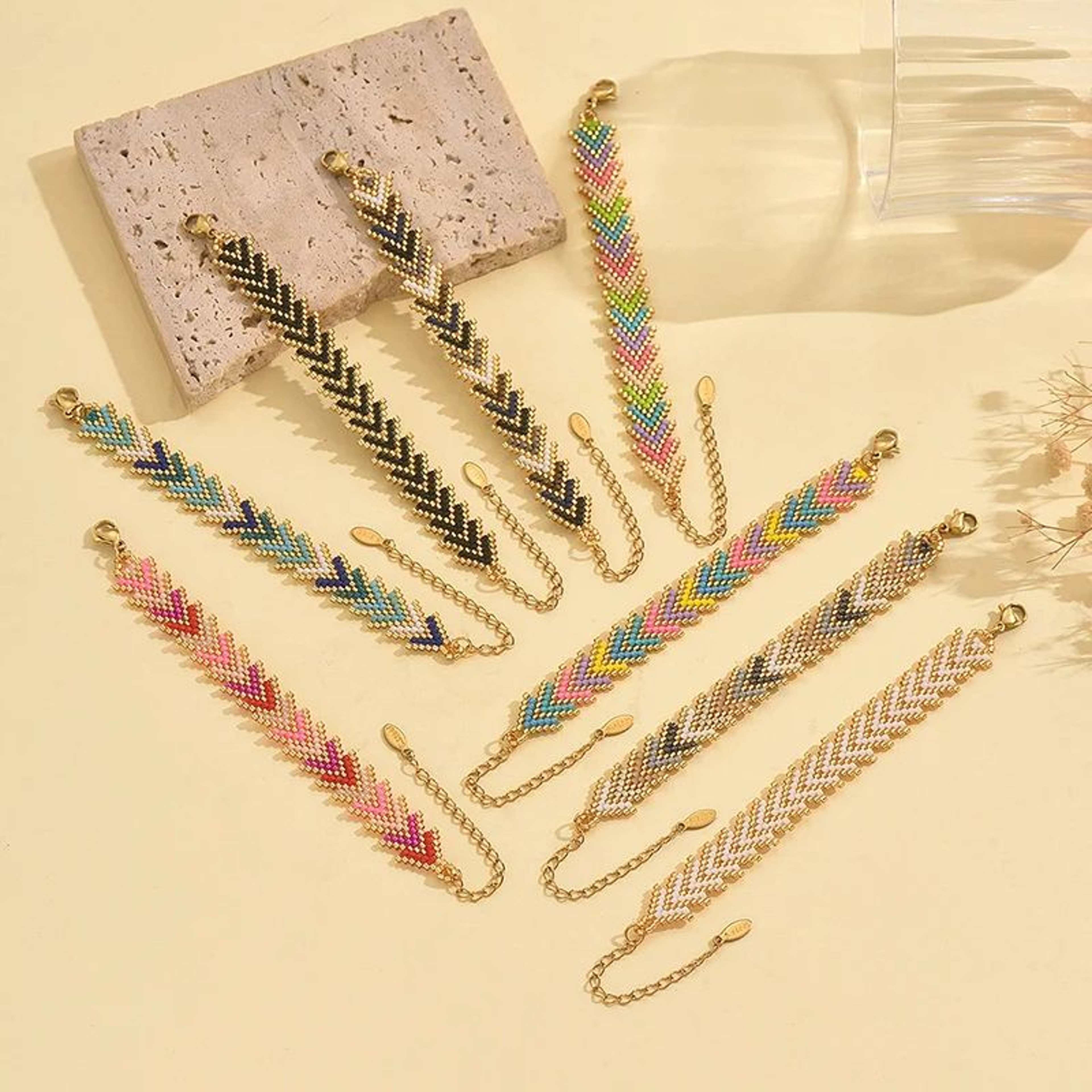 Colorful Miyuki Beaded Chain Bracelet 5