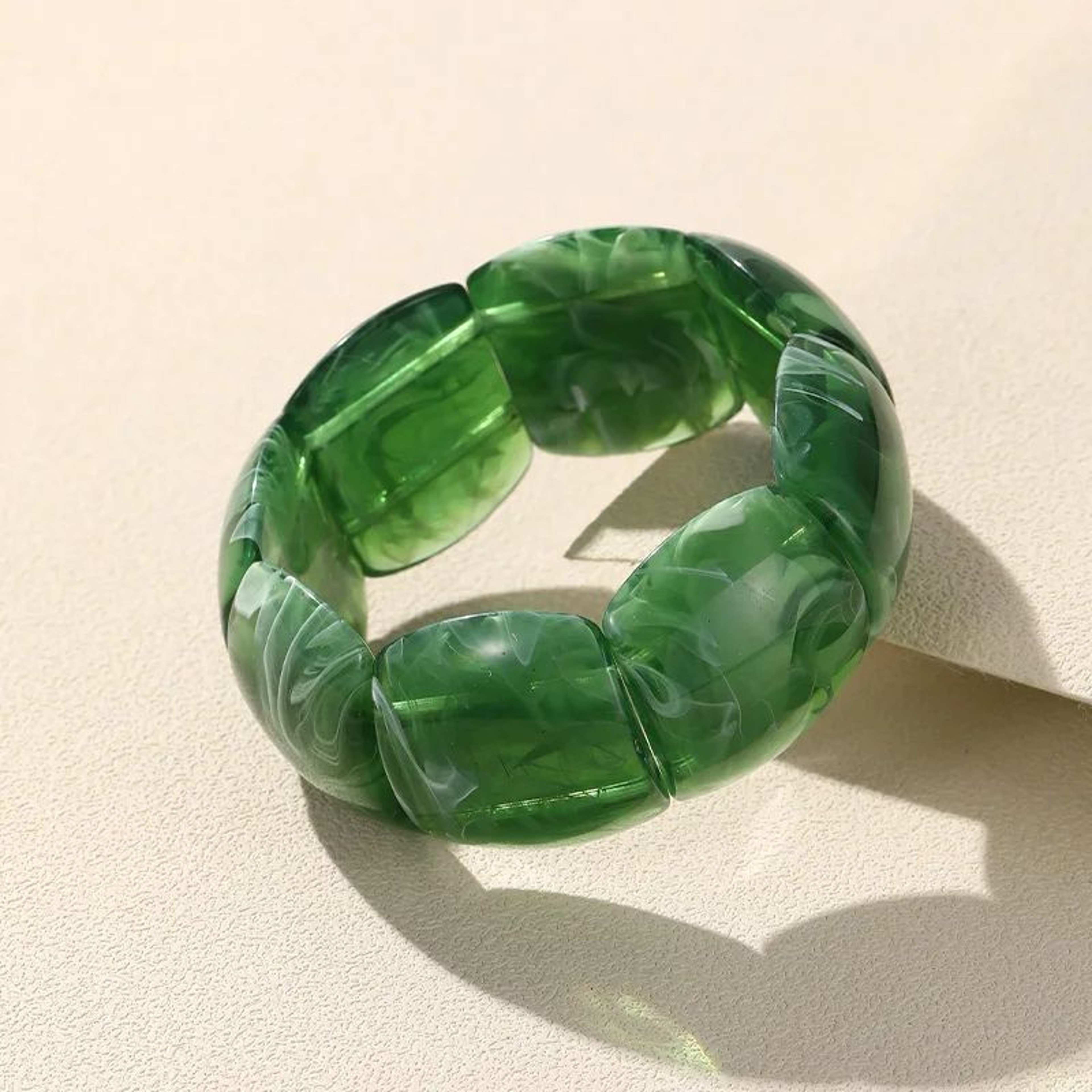 Colorful Resin Beaded Stretch Bracelet 13