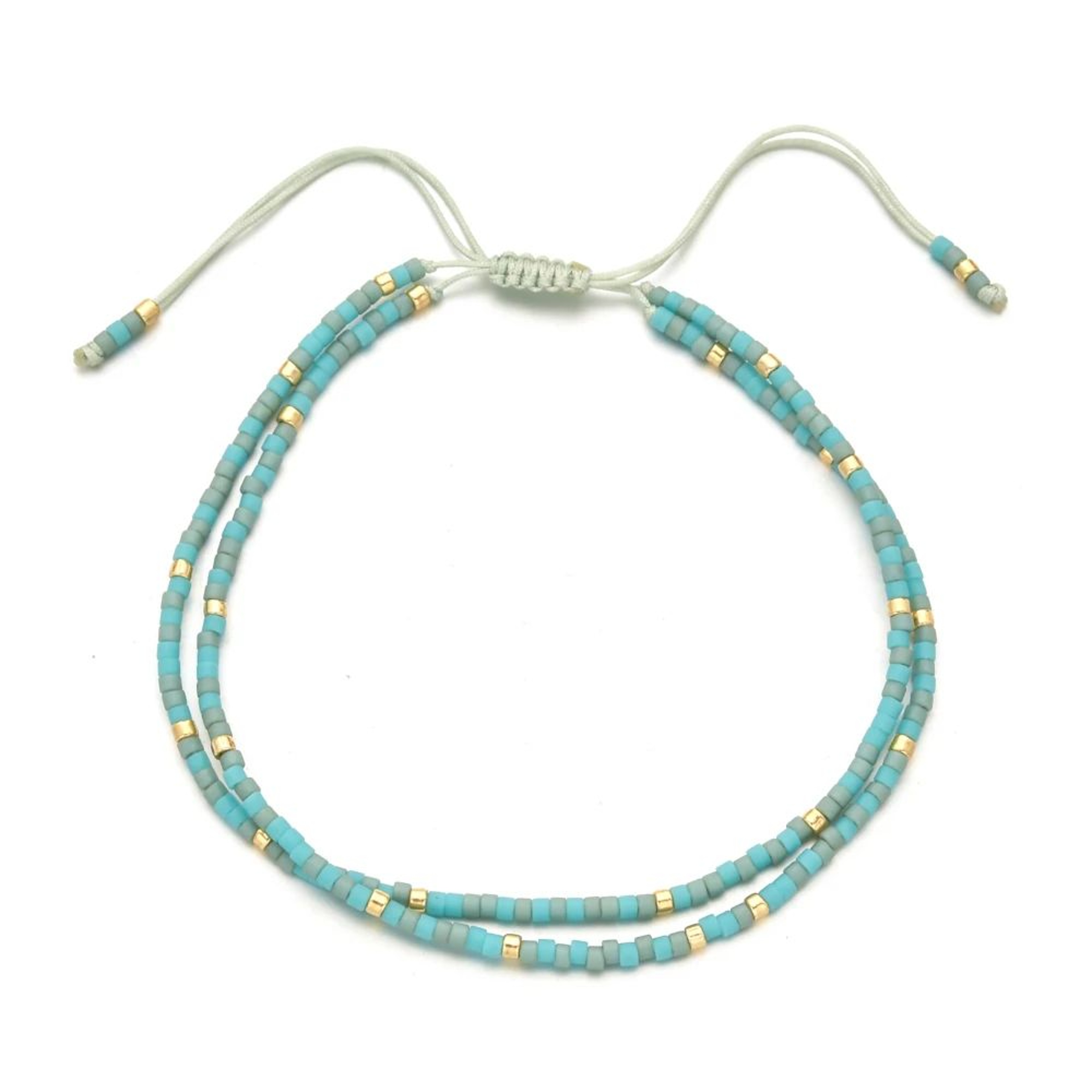 Blue Miyuki Seed Bead Braided Bracelet 0