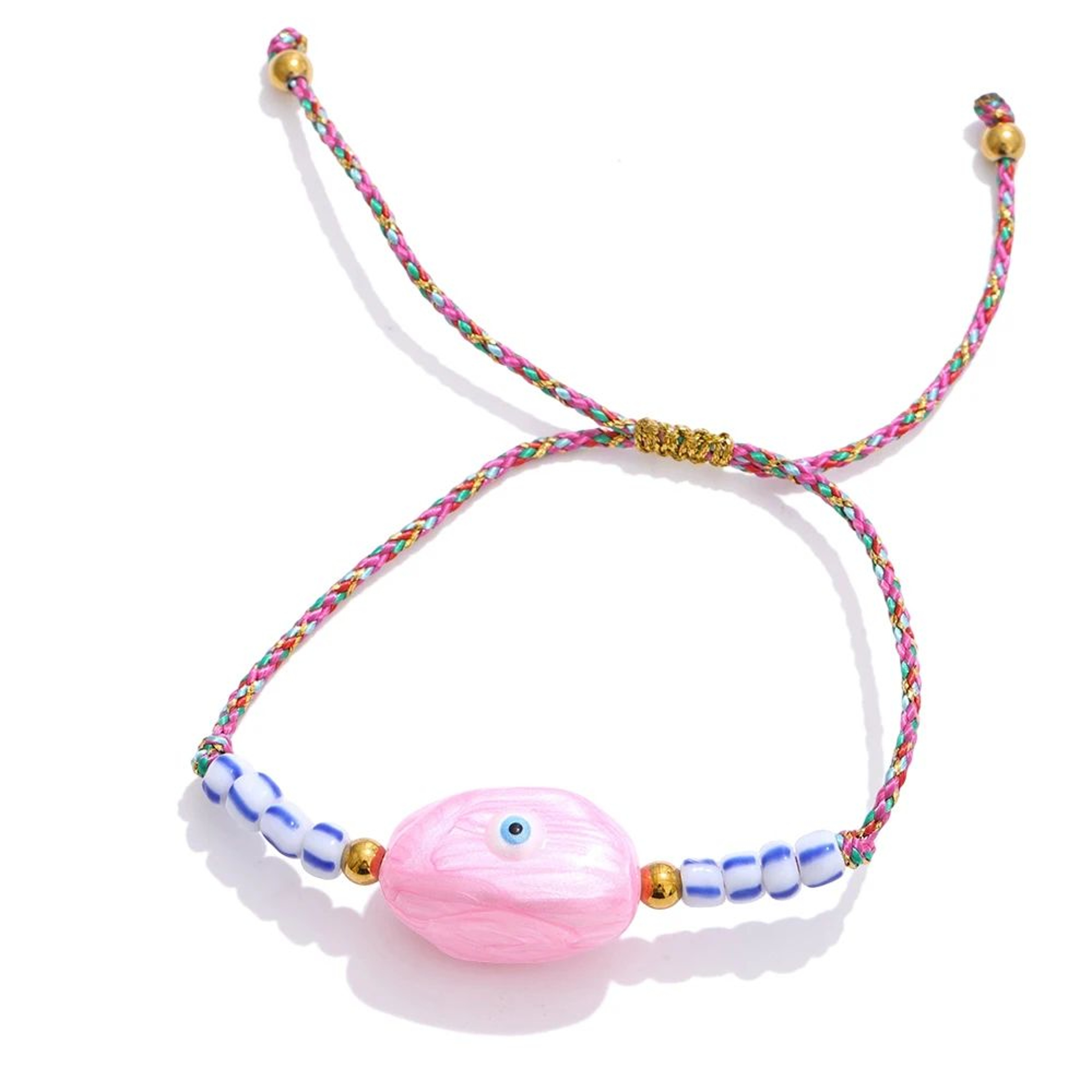 Y2K Ceramic Eye Braided Charm Bracelet 9