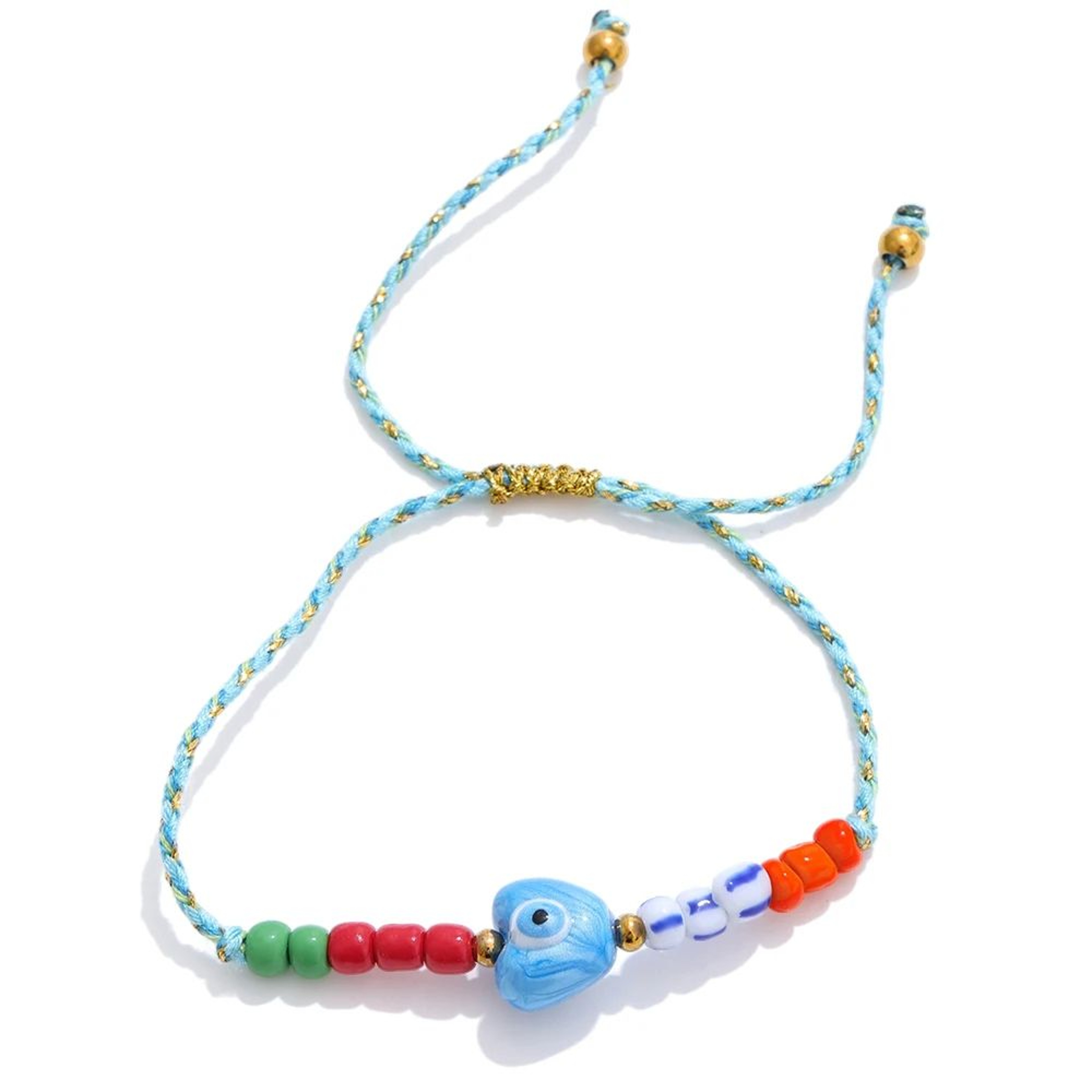 Y2K Ceramic Eye Braided Charm Bracelet 13